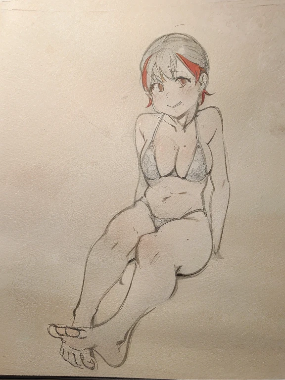 High quality anime pictures,housewife,bikini,orange eyes,Relax,High quality anime girls,hapineslack and red hair,swimsuit
