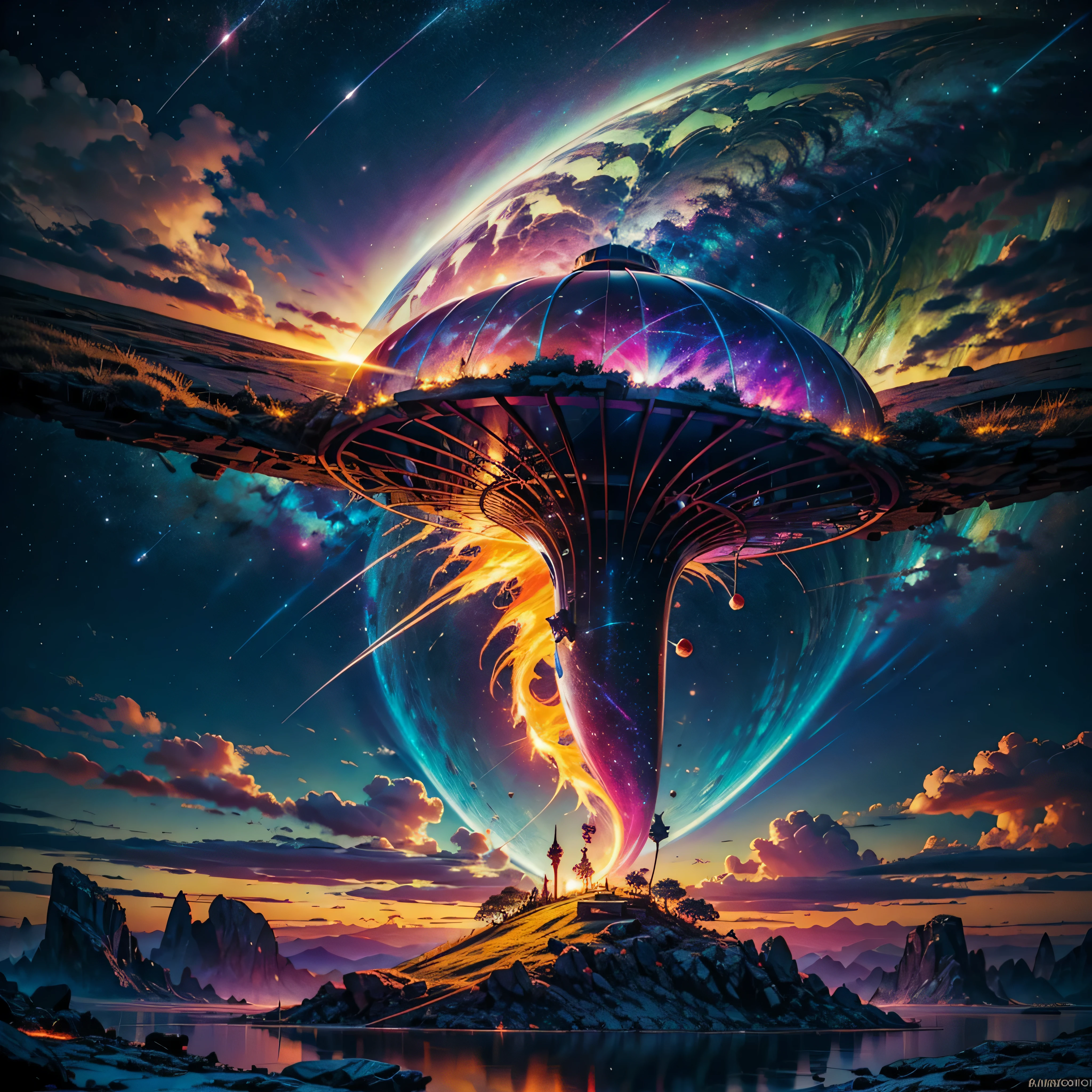 Galaxy nebulae stars nebula starry_sky epic sunset spacious sunrise panoramic sunshine hyper Gorgeous Masterpiece ultra UnrealEngine5 deep path equirectangular_360 Bright colors, thick lines, waves, multi-layered, foreground, vista, fractal thunder Dammford, Dammenford and Alex gray style, psychedelic surrealist art, surrealist psychedelic design, fantasy art style, psychedelic art, infinite psychedelic waves, inspired by Cyril Rolando, real ripple structure, psychedelic art style, psychedelic art, psychedelic illustration global luminescence saturate volumetric Cinematic_Sunlight lightning_contrast meticulously intricate ultra_high-details ultra_high-quality max ultra_high-def ultra_photo-realistic optimal ultra_high-res cgi vfx sfx accurate reflex vivid color-coded improved Octane-rendered UHD XT3 DSLR HDR romm rgb pbr 3dcg fxaa blu-ray enhanced fkaa txaa rtx ssao opengl-shader glsl-shader post-processing post-production cell-shading tone-mapping analogique ultra_sharpness focus symmetrical Dazzling Heaven Paradise "Heavy Metal" Will-o'-the-wisp iota pixie sprite kindergarden onyx ruby Sundrop opal emerald plasma Tourmaline lava magic fire summon incandescent creature crystalline viceroy monarch conjuration flowering butterfly Hearth CGSCOSITY invocation strange monster floraison Earth reflection chef-d&#39 gorgeous sex naked nsfw varied multi etc. --s 1000 --c 20 --q 20 --chaos 100