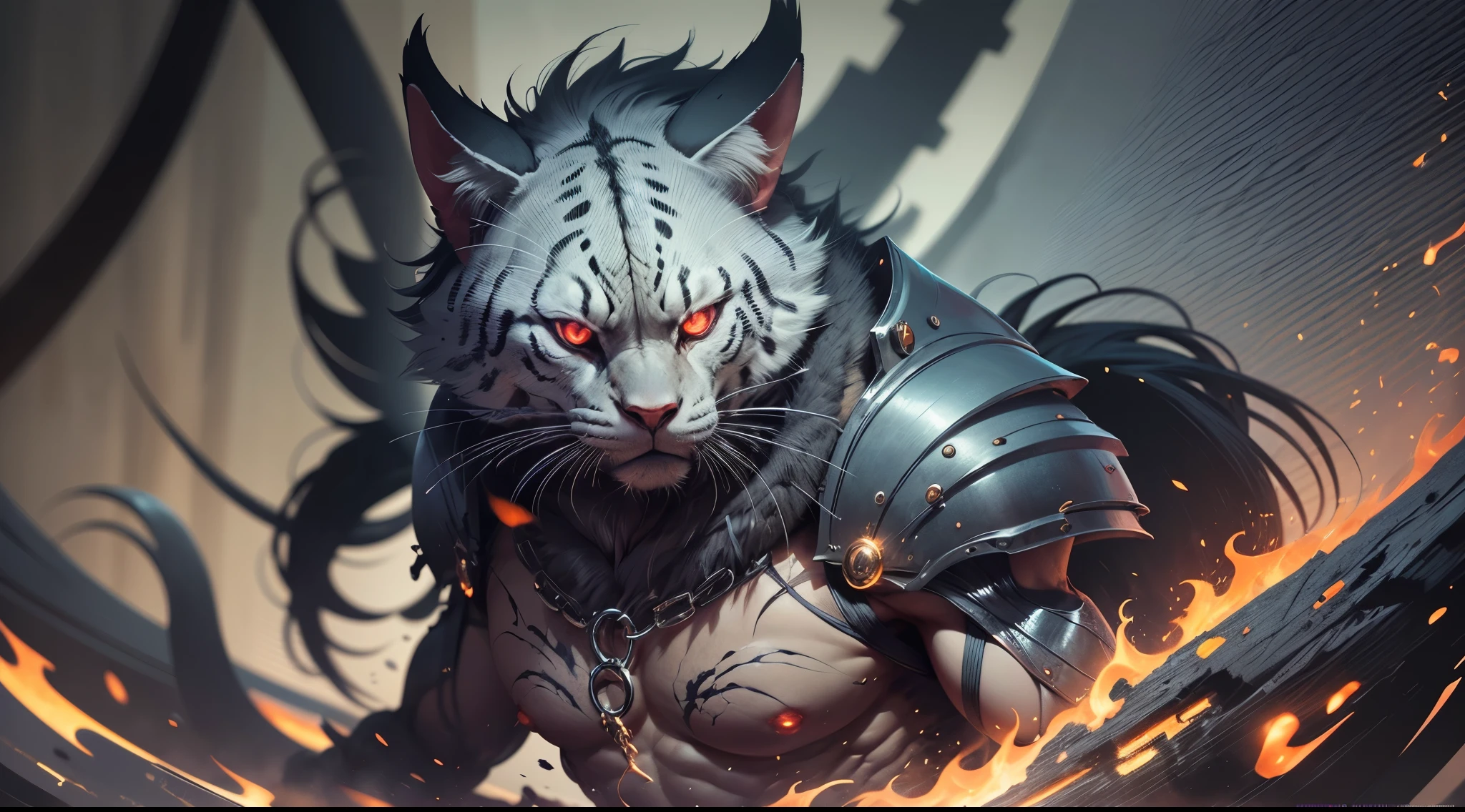 The Demon Lord looms in sinister grandeur, with glowing red eyes piercing through the darkness. His black, short hair appears wild and untamed, while his long claws create a menacing aura around him. His visage emanates an ominous power, striking fear into those who behold it.  --auto --s2