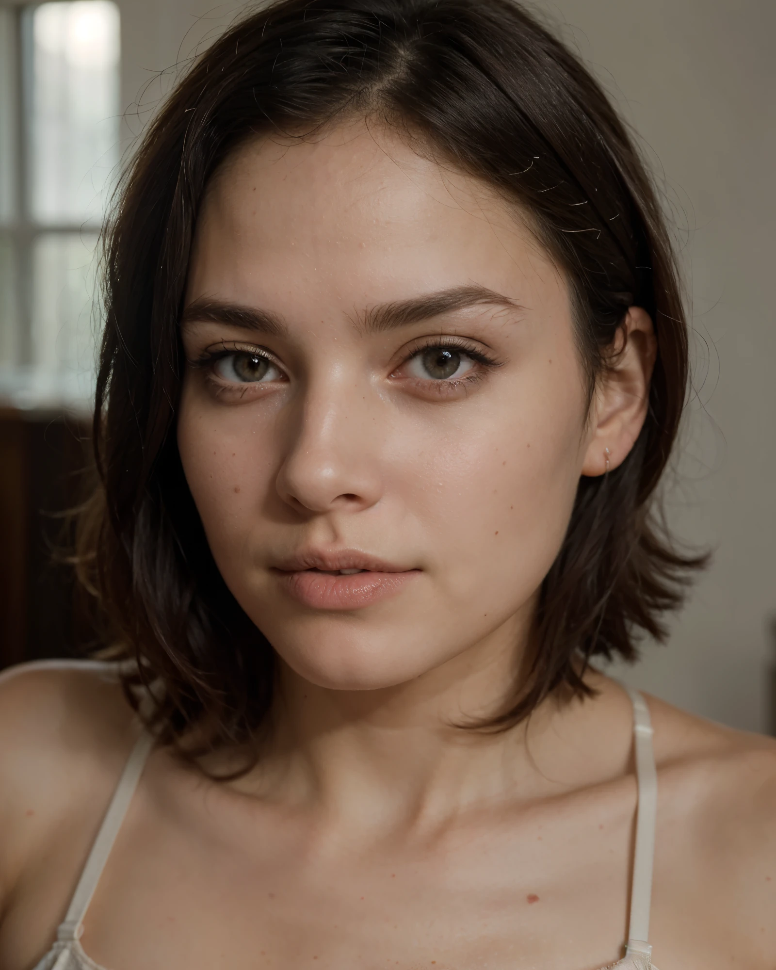 ((best quality)), ((masterpiece)), (detailed), perfect face, short hair, studio, hard light, bra