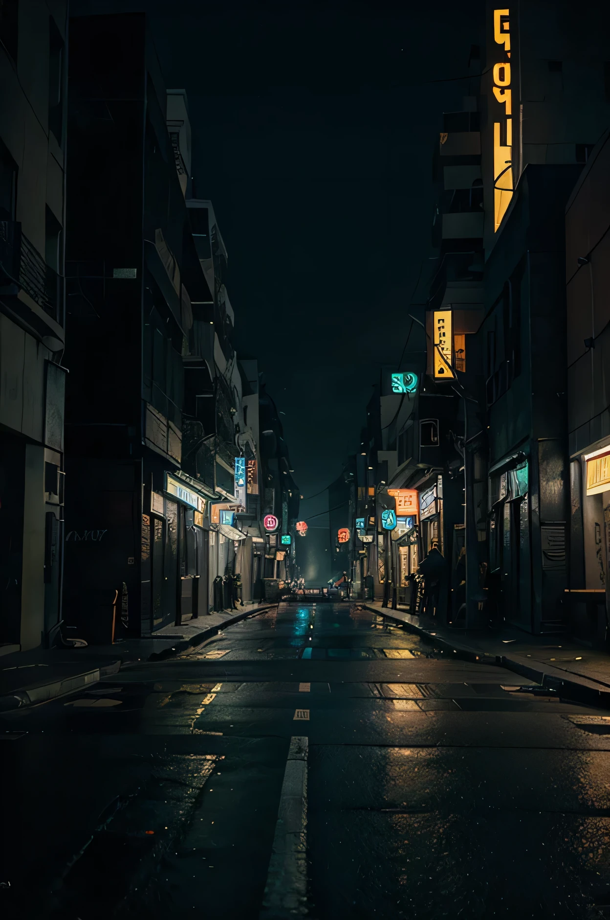 science and technology, night, A lot of cyberpunk street backgrounds, abstract beauty, almost perfect, Pure form, golden ratio, minimalist,street view only