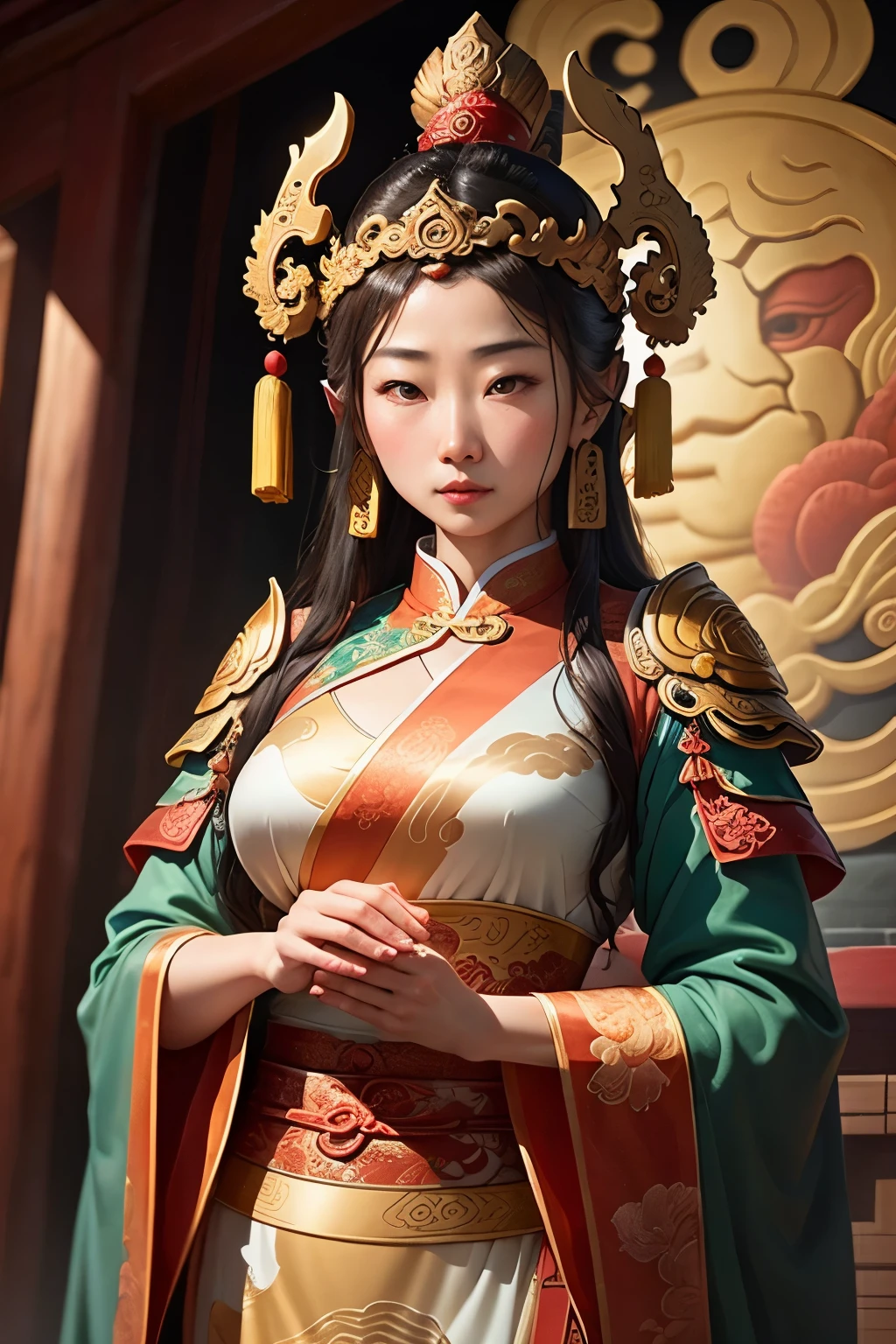Ancient Chinese animation, 8k, exquisite details, high-definition quality, sent Guanyin Bodhisattva to the east to find a Buddhist scripture seeker