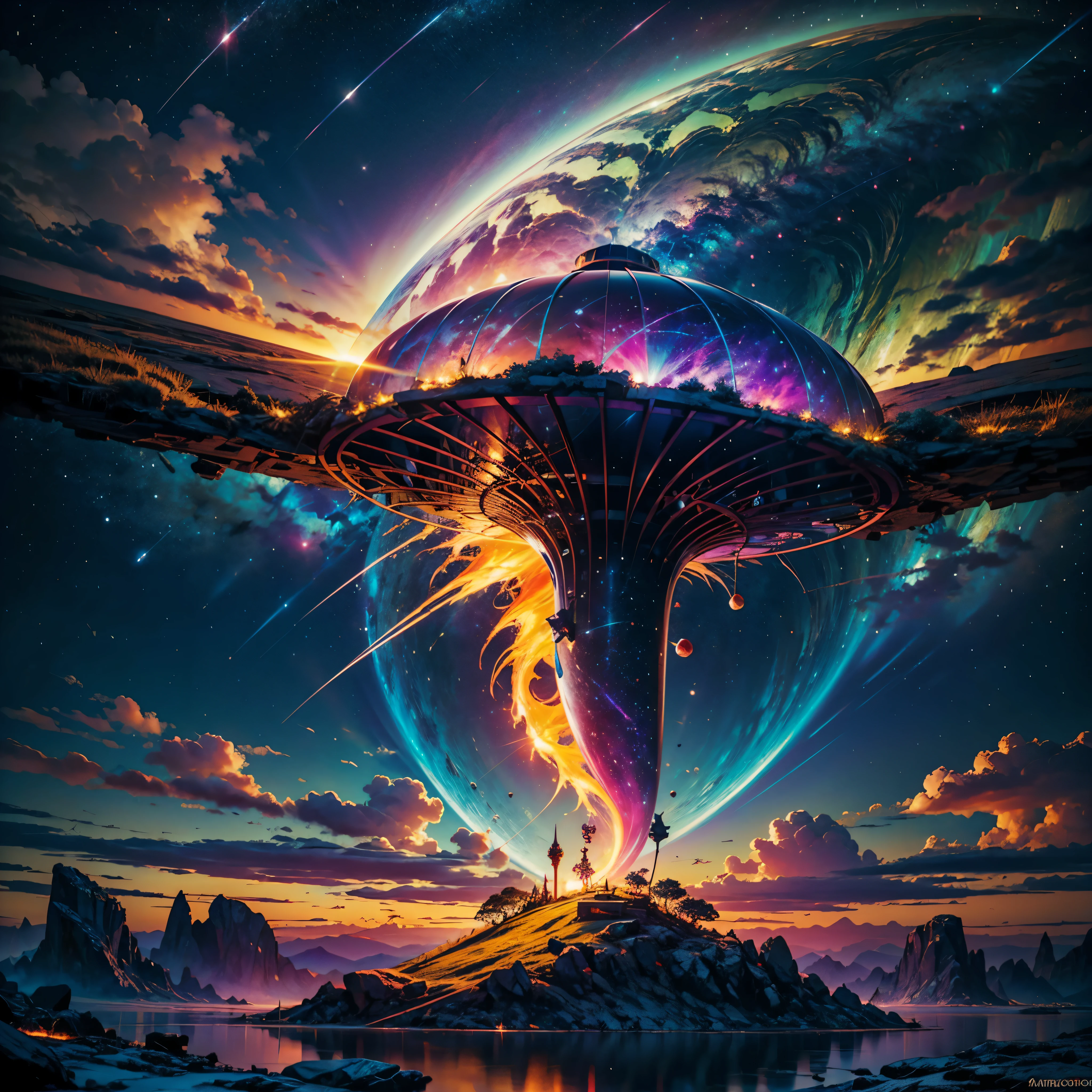 Galaxy nebulae stars nebula starry_sky epic sunset spacious sunrise panoramic sunshine hyper Gorgeous Masterpiece ultra UnrealEngine5 deep path equirectangular_360 Bright colors, thick lines, waves, multi-layered, foreground, vista, fractal thunder Dammford, Dammenford and Alex gray style, psychedelic surrealist art, surrealist psychedelic design, fantasy art style, psychedelic art, infinite psychedelic waves, inspired by Cyril Rolando, real ripple structure, psychedelic art style, psychedelic art, psychedelic illustration global luminescence saturate volumetric Cinematic_Sunlight lightning_contrast meticulously intricate ultra_high-details ultra_high-quality max ultra_high-def ultra_photo-realistic optimal ultra_high-res cgi vfx sfx accurate reflex vivid color-coded improved Octane-rendered UHD XT3 DSLR HDR romm rgb pbr 3dcg fxaa blu-ray enhanced fkaa txaa rtx ssao opengl-shader glsl-shader post-processing post-production cell-shading tone-mapping analogique ultra_sharpness focus symmetrical Dazzling Heaven Paradise "Heavy Metal" Will-o'-the-wisp iota pixie sprite kindergarden onyx ruby Sundrop opal emerald plasma Tourmaline lava magic fire summon incandescent creature crystalline viceroy monarch conjuration flowering butterfly Hearth CGSCOSITY invocation strange monster floraison Earth reflection chef-d&#39 gorgeous sex naked nsfw varied multi etc. --s 1000 --c 20 --q 20 --chaos 100