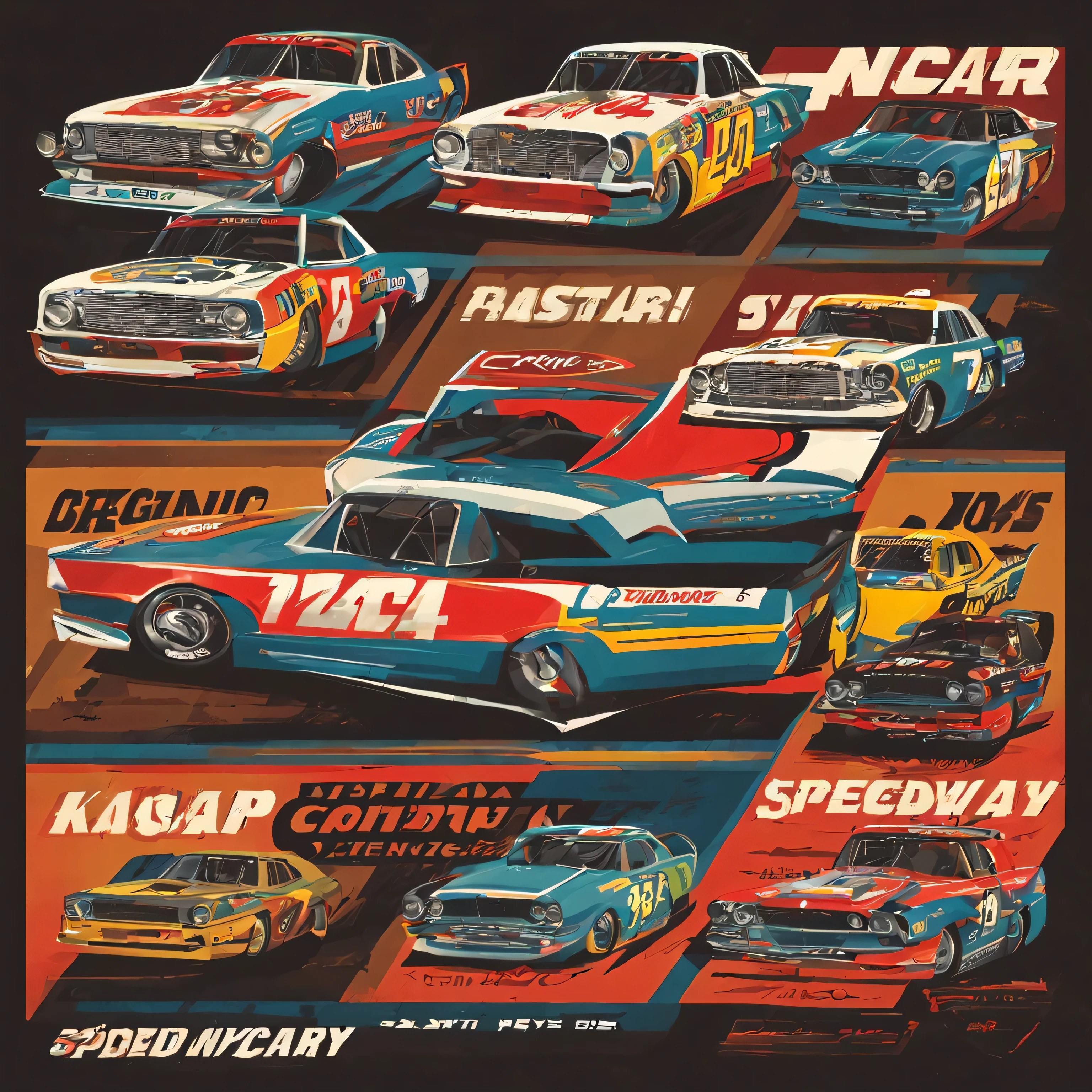 make graphic nascar vintage, SpeedwaySpectrumAI