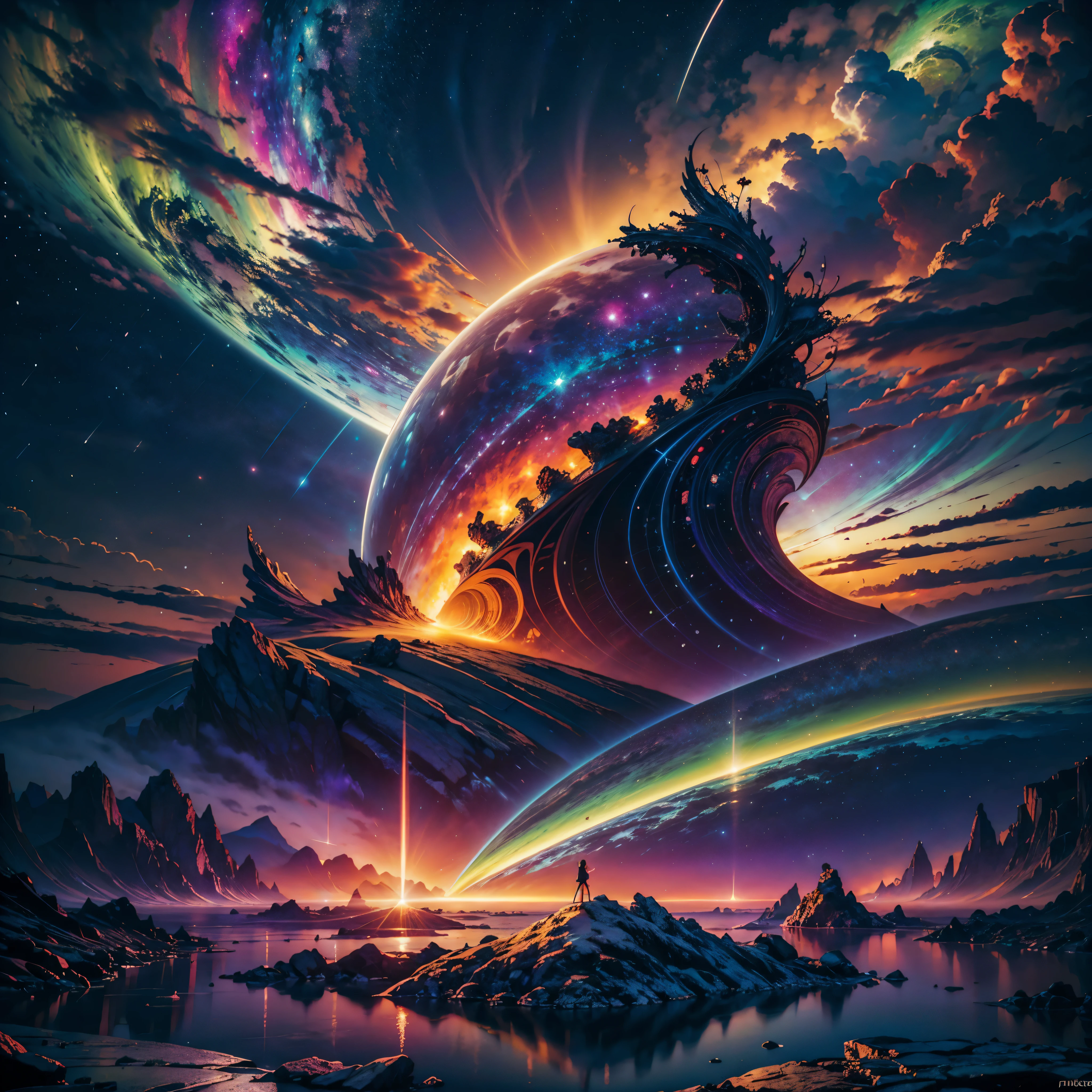Galaxy nebulae stars nebula starry_sky epic sunset spacious sunrise panoramic sunshine hyper Gorgeous Masterpiece ultra UnrealEngine5 deep path equirectangular_360 Bright colors, thick lines, waves, multi-layered, foreground, vista, fractal thunder Dammford, Dammenford and Alex gray style, psychedelic surrealist art, surrealist psychedelic design, fantasy art style, psychedelic art, infinite psychedelic waves, inspired by Cyril Rolando, real ripple structure, psychedelic art style, psychedelic art, psychedelic illustration global luminescence saturate volumetric Cinematic_Sunlight lightning_contrast meticulously intricate ultra_high-details ultra_high-quality max ultra_high-def ultra_photo-realistic optimal ultra_high-res cgi vfx sfx accurate reflex vivid color-coded improved Octane-rendered UHD XT3 DSLR HDR romm rgb pbr 3dcg fxaa blu-ray enhanced fkaa txaa rtx ssao opengl-shader glsl-shader post-processing post-production cell-shading tone-mapping analogique ultra_sharpness focus symmetrical Dazzling Heaven Paradise "Heavy Metal" Will-o'-the-wisp iota pixie sprite kindergarden onyx ruby Sundrop opal emerald plasma Tourmaline lava magic fire summon incandescent creature crystalline viceroy monarch conjuration flowering butterfly Hearth CGSCOSITY invocation strange monster floraison Earth reflection chef-d' gorgeous sex naked nsfw varied multi etc. --s 1000 --c 20 --q 20 --chaos 100
