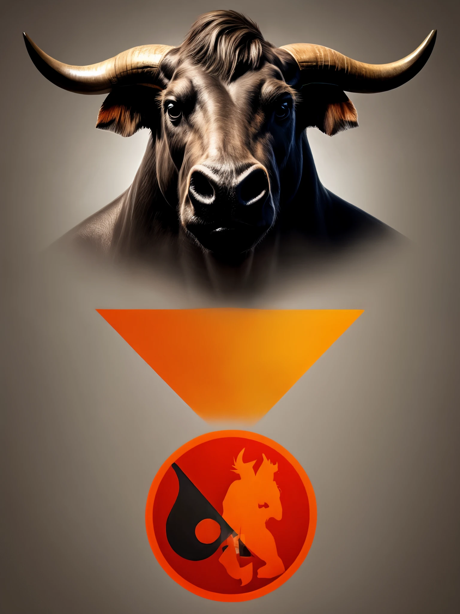 create buffalo horn logo orange color