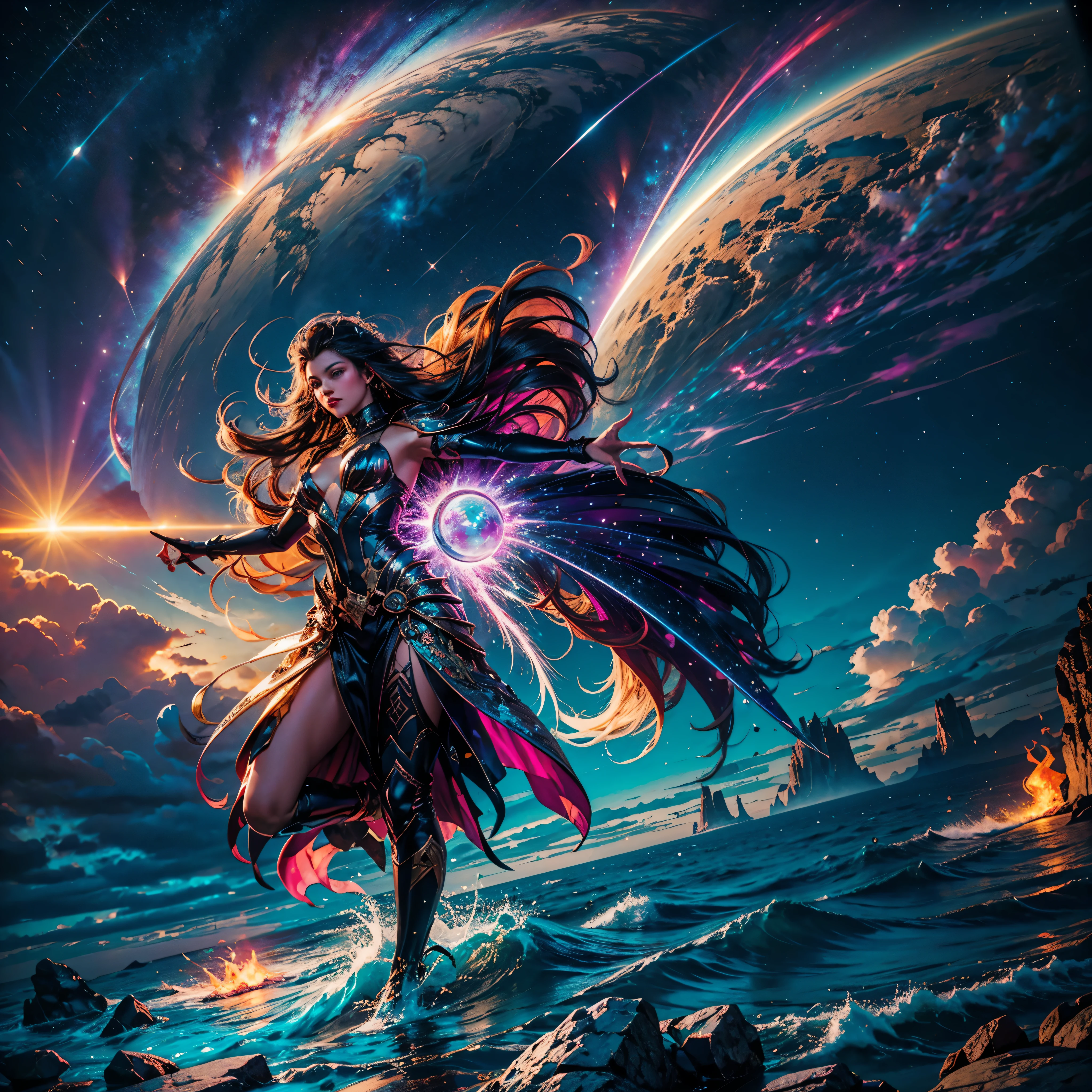 Epic (((Galaxy stars Nebula Spacious Sunrise evening_glow distant_view Sunset rich_colors colorful wide-angle_lens shooting_evening positive_film naturalistic_style))) Mecha Urban Mech-Warrior Mecha_Gun Carabinieri Urban equirectangular deep path street Carabinery road Angle-Below Heroe_suit mecha Fashion Girl outfits motorcycle UnrealEngine5 Masterpiece optimal bright_color dappled_sunLight meticulously intricate ultra_high-details ultra_high-res pro-Photorealistic ultra_high-quality ultra_high-def UHD XT3 DSLR HDR Divine cybernetic female synthetic Armored cyborgs "full-body prosthesis" strange augmented cybernetic gold frame sundrop backlight war "Heavy Metal" battle Will-o'-the-wisp Goddess dazzling walk Cosplay cowgirl Pilots Fancy Symmetrical ((Athletic gorgeous Afro Diva bangs Dreads extatiques Tanmed black_Skin sensual Effects Cheekbones Embarrassed reddener ultra beautiful (Bright epic eyes, Bright epic eyes) lazulis turquoises saphirs mouth open tongue teeth smile howling Floating Jacket Cape onyx Shoulders-Off Shirt Lace Clavicles White Papillotes reveal embroidered tiny breasts satin corsait red thick leathers felt skirts matching ample swinging spinels navel waist padlock silver agate reveal heart diamond belt pubis bristles scarlet pubis-hairy indigo silk snap garters thighs legs boots)) extreme improved Octane-rendered opengl-shaders glsl-shader romm rgb pbr shading 3DCG fxaa global illumination cgi vfx sfx fkaa txaa rtx ssao post-processing post-production cell-shading tone-mapping Ultra_sharpness focus accurate max saturate reflex analogique Vivid DSLR color-coded luminescence volumetric Cinematic_SunLight lightning contrast tin incandescent chrome Cristallines hearth rubis invoque floraison monster blast flash blow lava glowing_color opale straight chrome flat bands Tourmaline plasma fleuraison beholder population Earth transparent perfection zentangle reflection tattoo sex "luis Royo" naked nsfw varied multi etc. --s 1000 --c 20 --q 20 --chaos 100