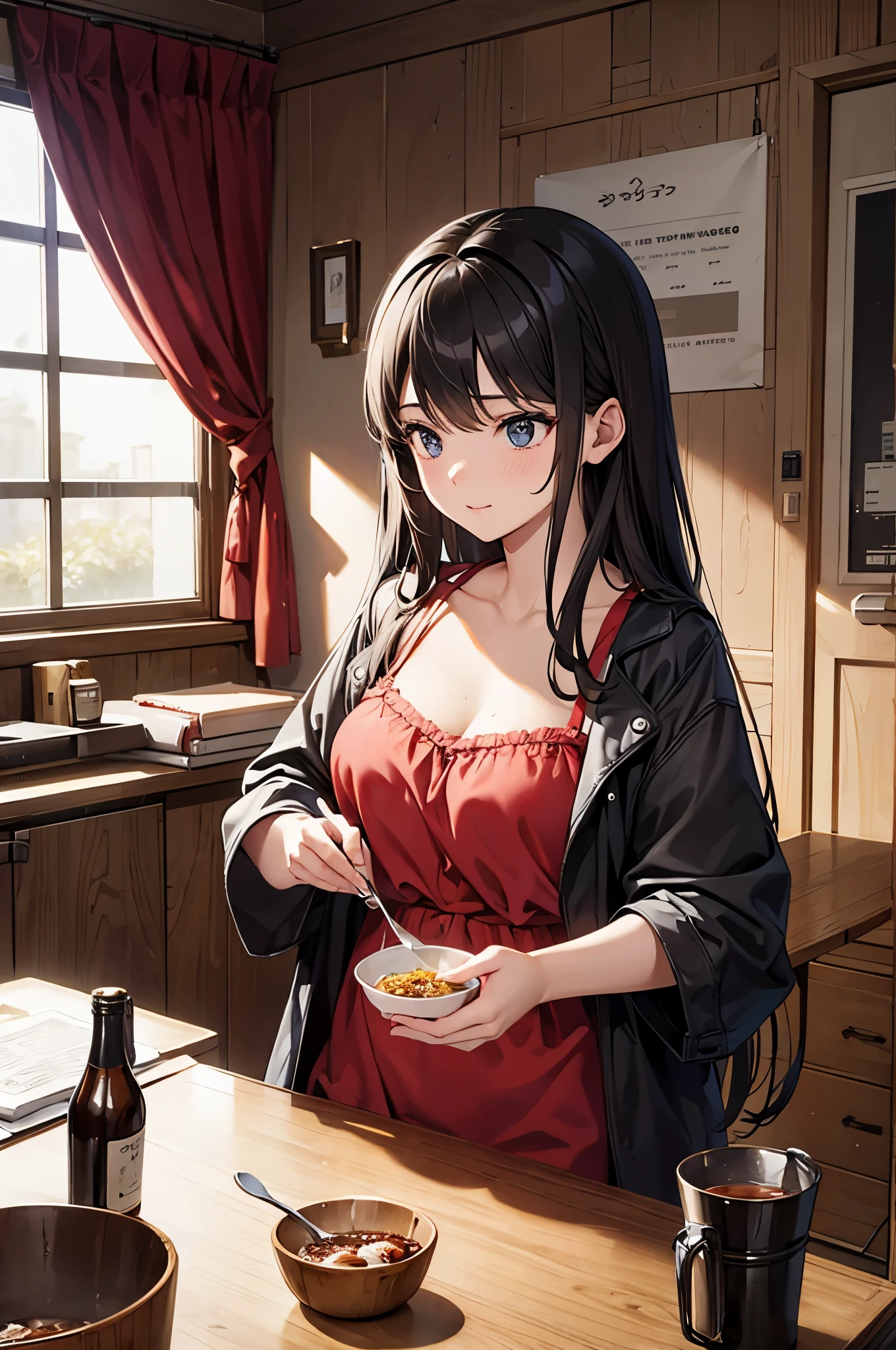 holding a spoon in one hand, There is powder in that spoon