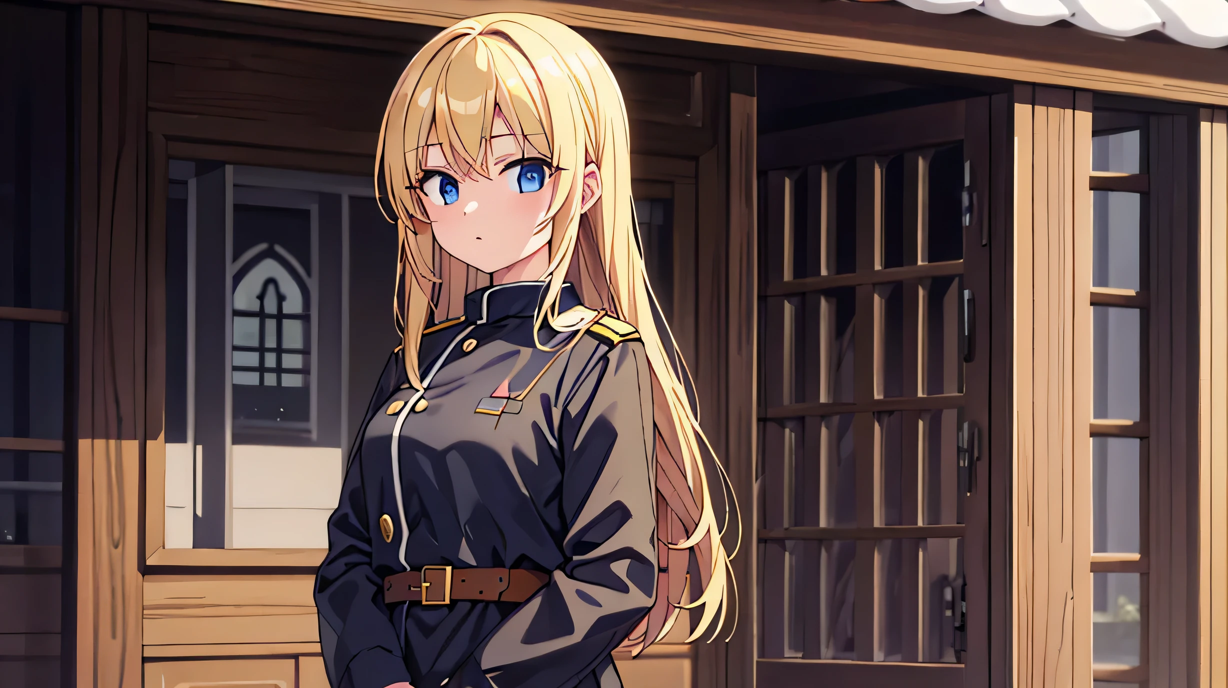firing, blond hair, 20 years old, Detail, beautiful, standing