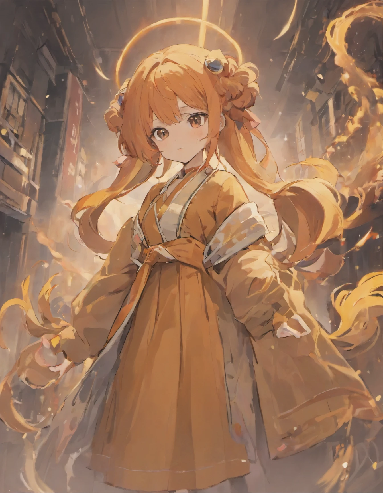 Clothing planning theme autumn and winter return to dust，style:  , 老钱style, Reference brand TEME 2023. Moya Seoul 2023 Color: peach, Amber brown, Orange details: intelligent，Casual culottes with loose straps，White shirt material: Linen, cotton cloth, silk, wool, Full body front design