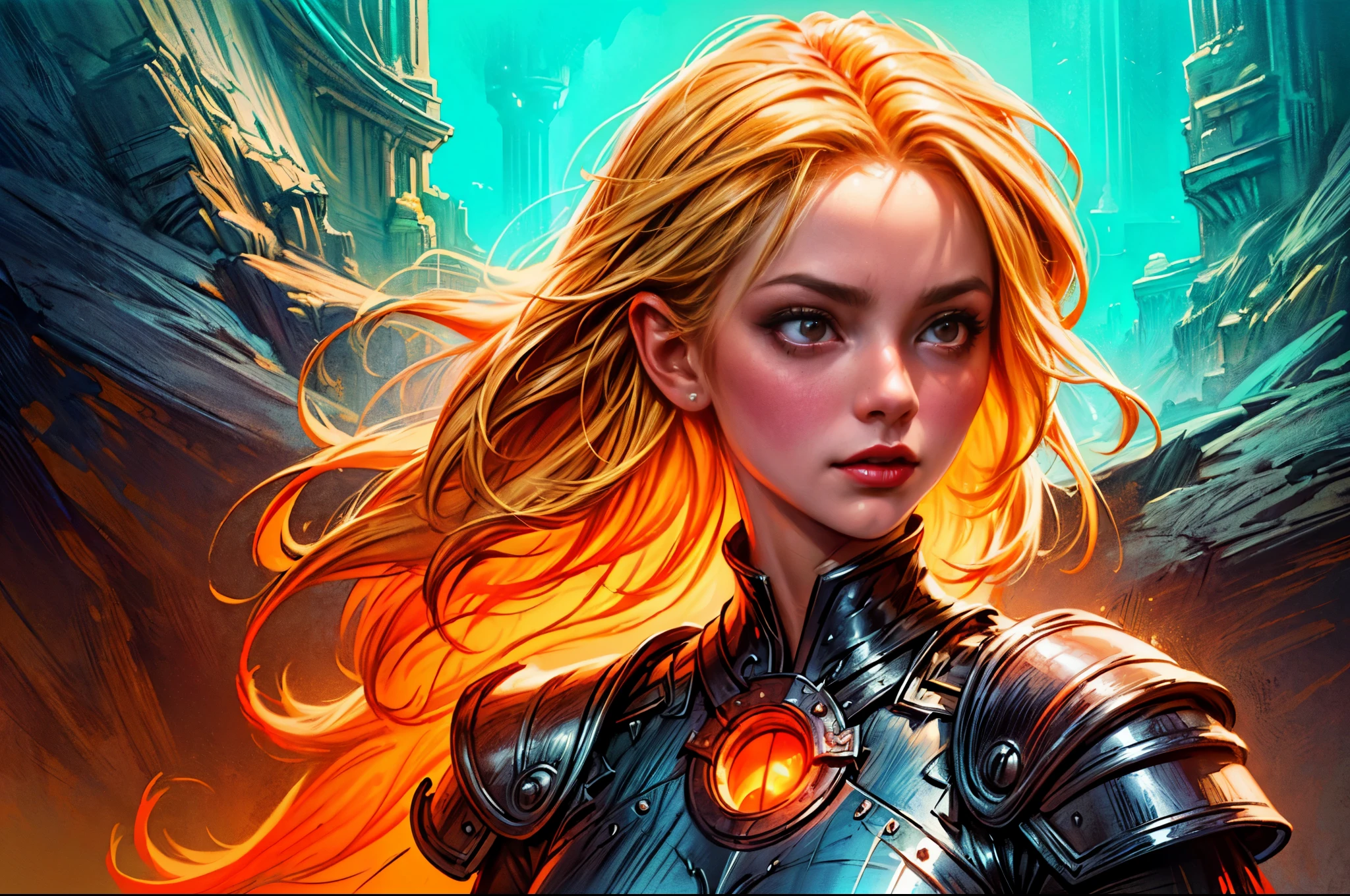 fantasy art, dnd art, RPG art,  portrait, intense details, highly detailed, photorealistic, best quality, highres, a picture of female vampire (Masterpiece, best quality: 1.3) intense details facial details, exquisite beauty, (fantasy art, Masterpiece, best quality orange skin blond hair, long hair, , glowing red eyes, reflection light, high details, best quality, 16k, [ultra detailed], masterpiece, best quality, (extremely detailed), close up, ultra wide shot, photorealistic, RAW, fantasy art, dnd art, fantasy art, realistic art,((best quality)), ((masterpiece)), (detailed), perfect face