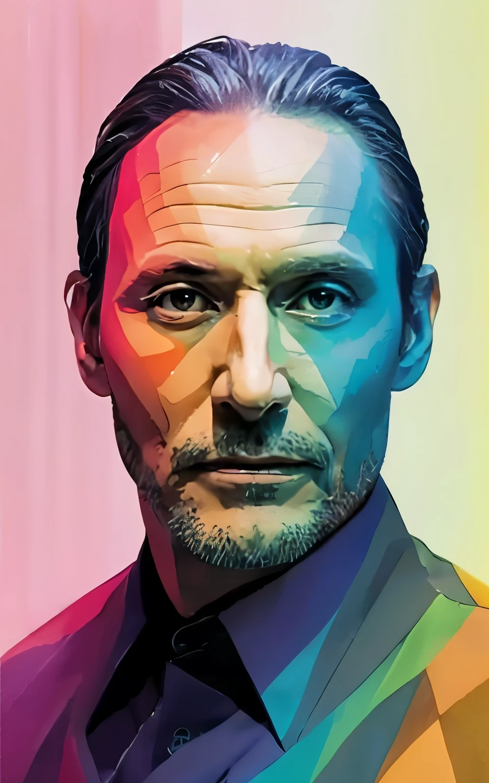 Mature man in his 50s seen from the front hyper-realistic white background 32k master piece photo
