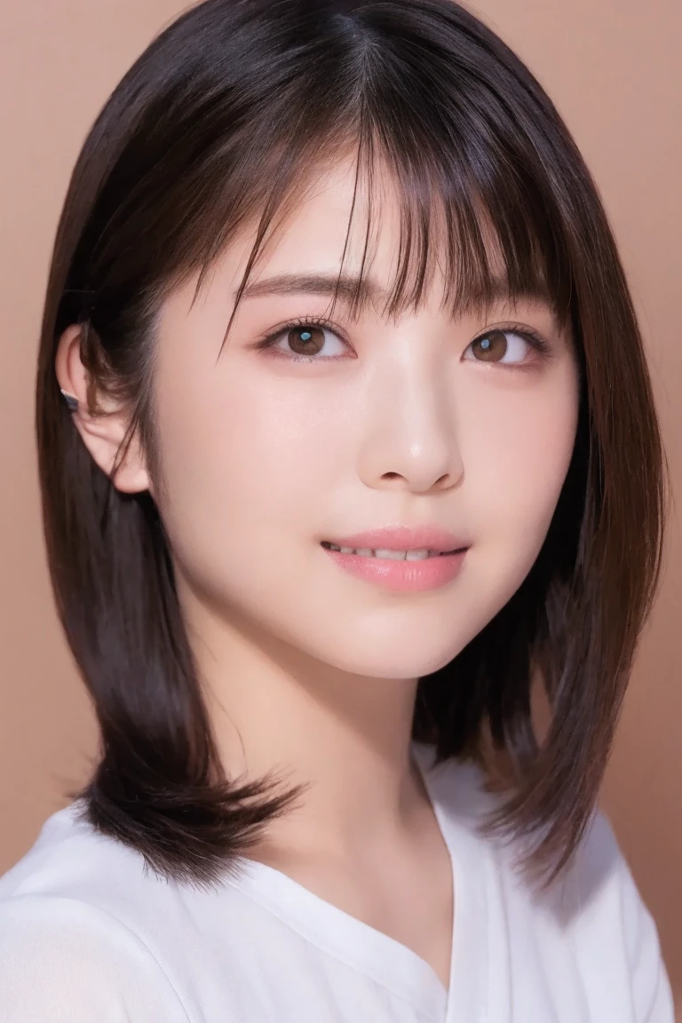 (hyperrealism), best quality, masterpiece, ultra high res, (photorealistic:1.4), 1girl, , very sexy, bbmb, simple gray background, Michan, long hair