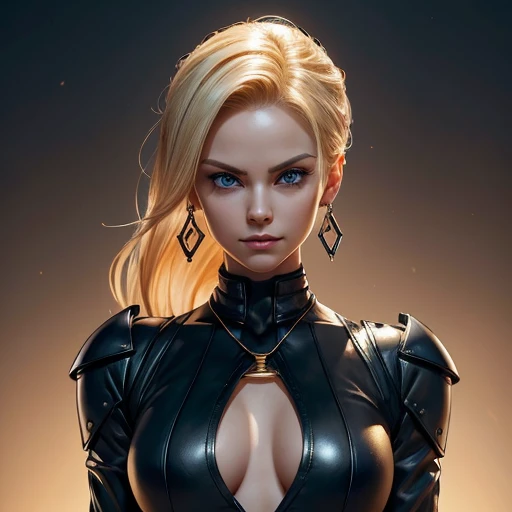 (extremely detailed CG octane render 8k wallpaper), 1girl, solo, masterpiece best quality, 26 year old Scandinavian woman, Short blonde hair, bun-like hairstyle, bright blue eyes, pale skin, large breasts, dark blue dress, cleavage, exposed shoulders, silver tiara, white stash, a Full Shot body portrait, looking at the camera, full dynamic color, Intricate, High Detail, Sharp focus, dramatic, photorealistic painting art by greg rutkowski