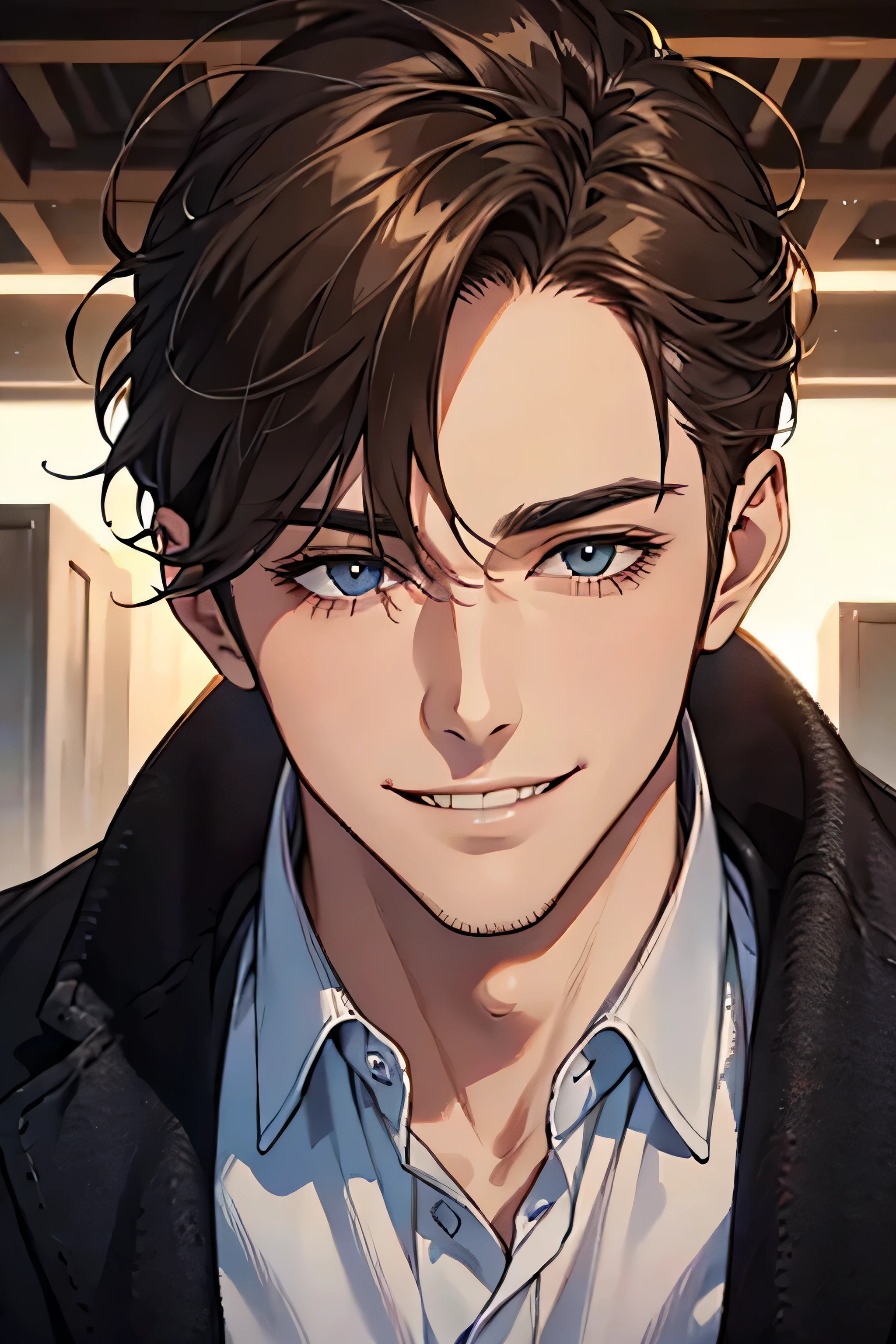a handsome guy　smile　model　Empty head