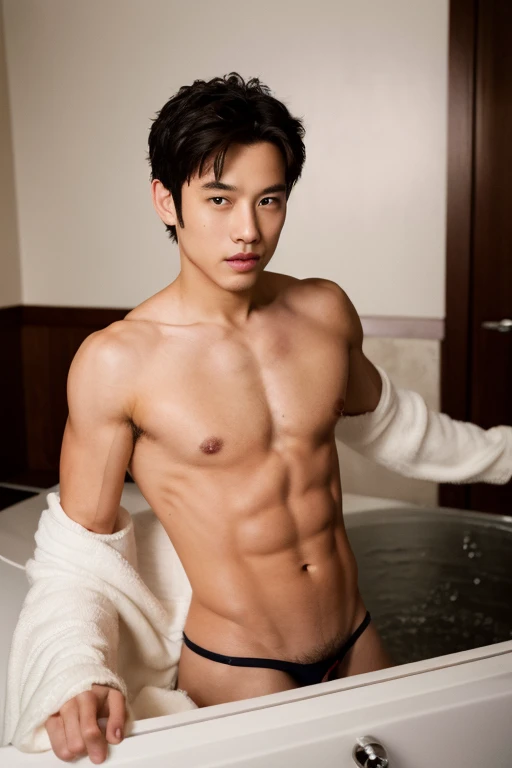 naked japanese man,A large penis for his age,Take the whole body,.bedroom, Quiv haircut, Look at the camera, Detailed parts of the face, Manly, charming, Active Boy, Standing in front of a gray background, Freestyle moves, happy expression, perfect anatomy, Symmetrical body, Asia boy 19 years old, shirtlessผ้า,completely naked :: Highly detailed, Asia, a little six packs charming body, realistic, human skin, short hairstyle, handsome chad chin, shirtless, handsome, charming, Be a man, sexually charming, human skin, (Make eye contact), handsome, charming,full body shot