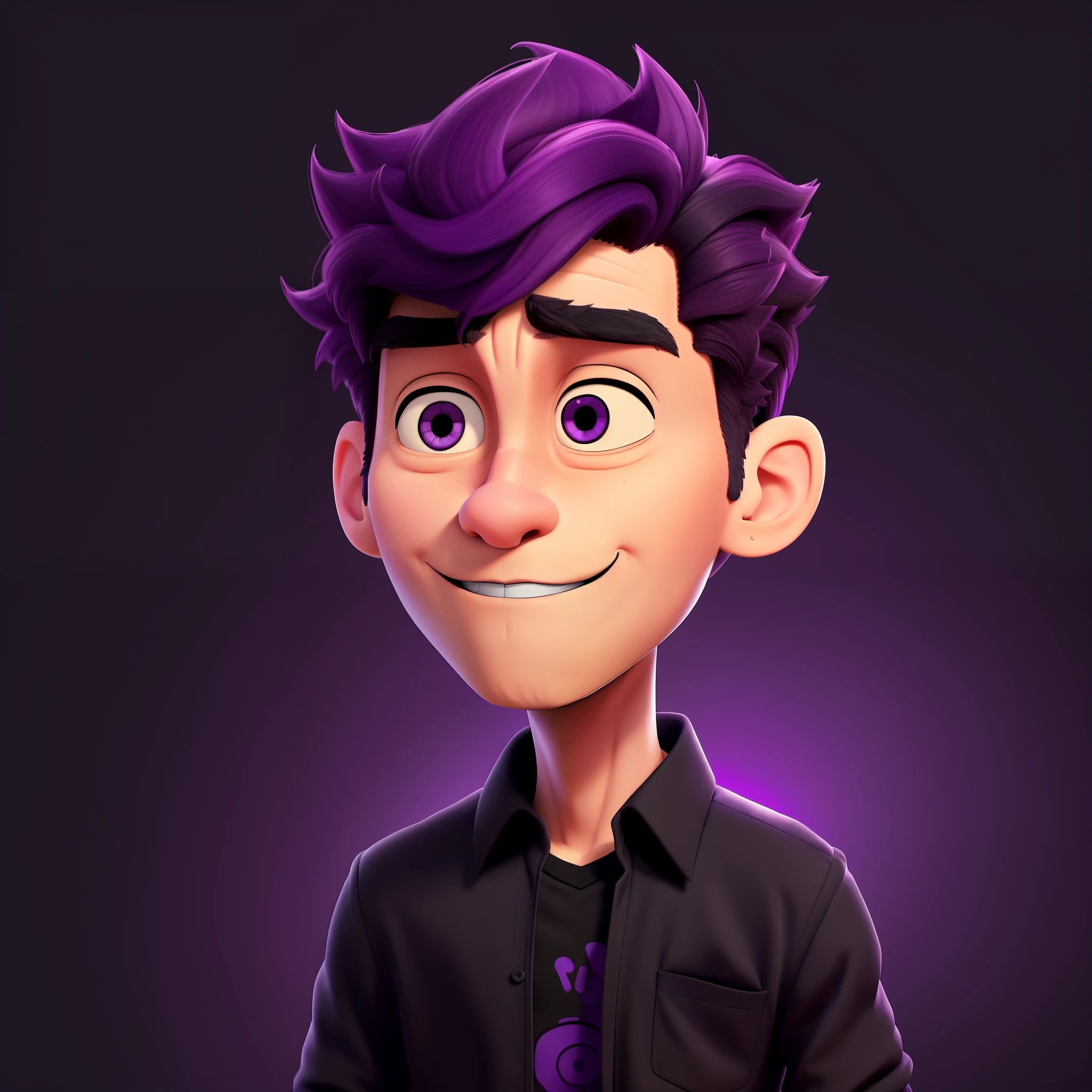 cartoon of a boy with a black shirt and a purple futuristic background, cartoon artstyle, realism artstyle, realistic artstyle, nft portrait, 2d portrait, drawn with photoshop, cartoon art style, clean artstyle, digital art. @mariomaniacdude, stylized portrait, drawn in the style of mark arian, raytrayced