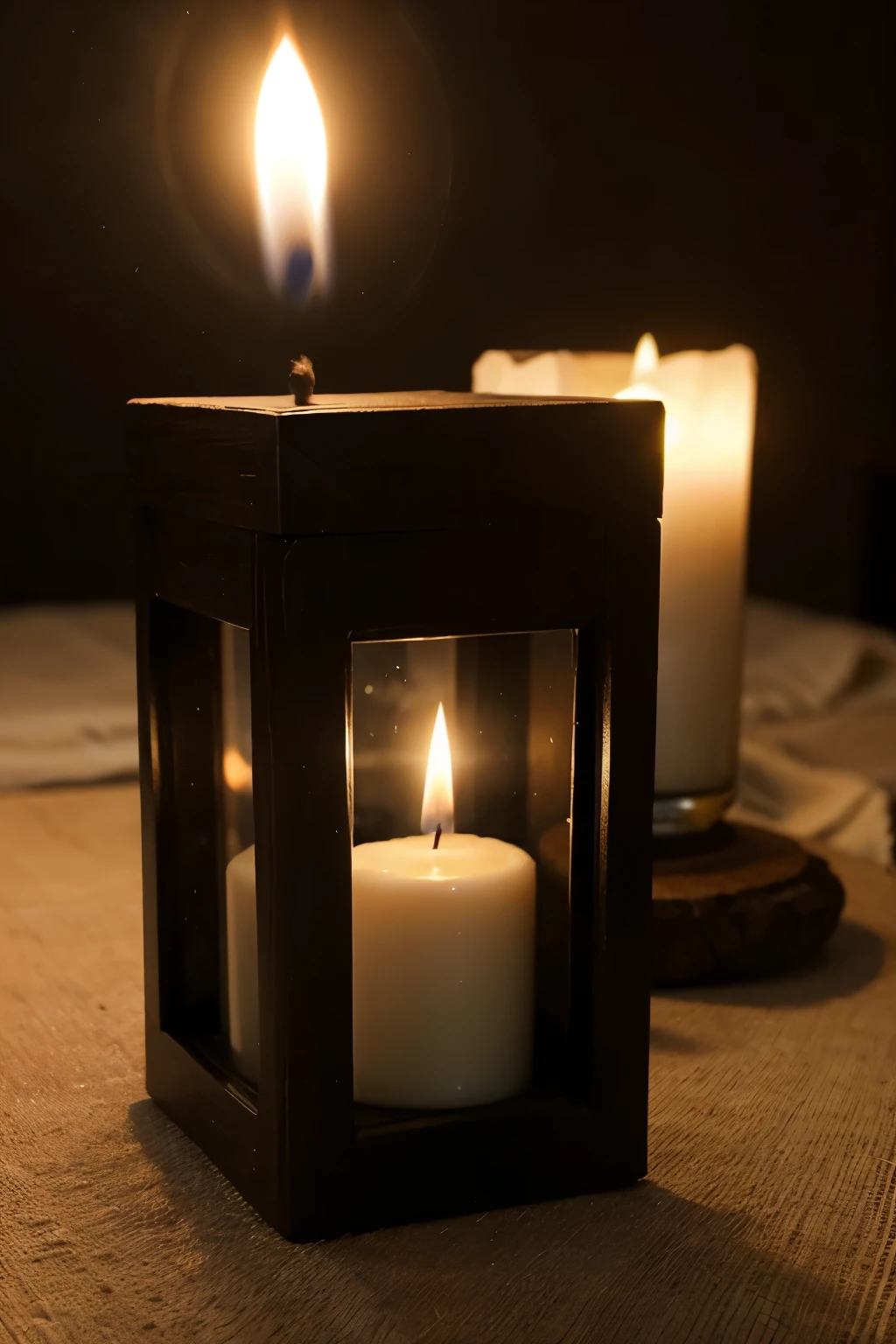 A glowing candle