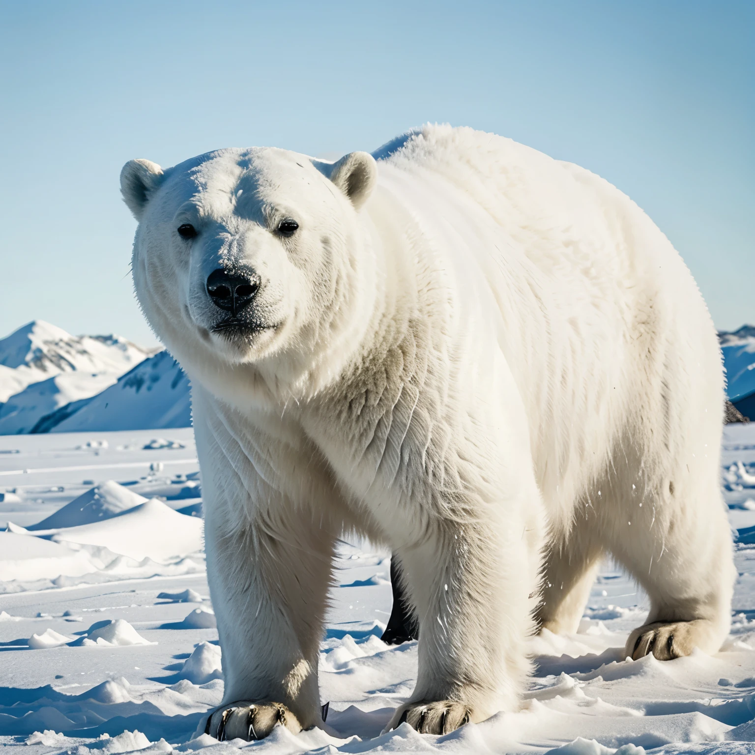 Hyper realistic arctic polar bear. No background