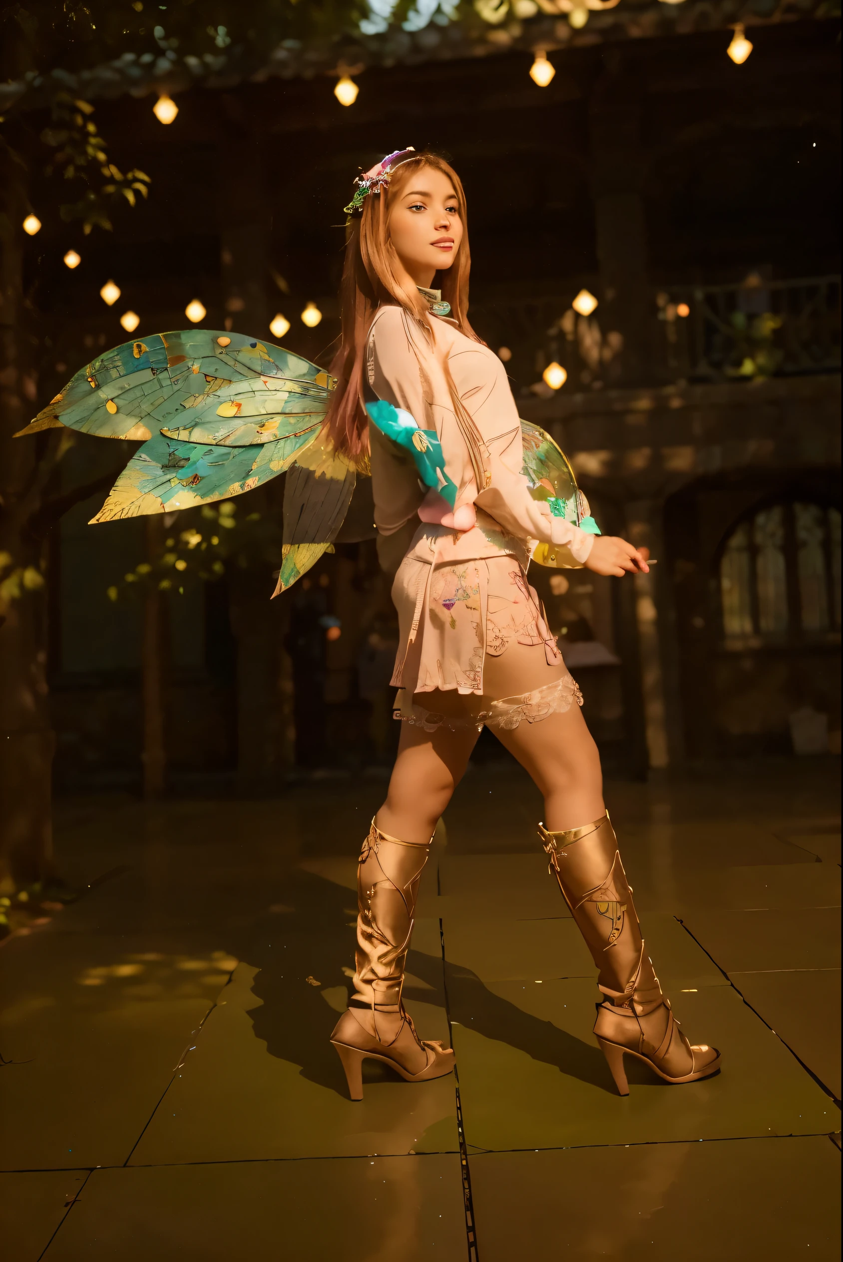 (Best quality, 8k, 32k, Masterpiece, UHD:1.2) "Transform the image into the enchanting College for Fairies from Winx Club. Imagine the picturesque campus, showcasing the Alfea school's magical architecture, gardens, and fantastical surroundings. Highlight the vibrancy and ethereal beauty of the college, featuring iconic locations such as the Hall of Enchantments, outdoor gardens, and classrooms imbued with mystical elements. Utilize vivid colors, sparkling details, and whimsical designs to evoke the magical essence of the Alfea school, capturing the sense of wonder and enchantment that defines the Winx Club universe."