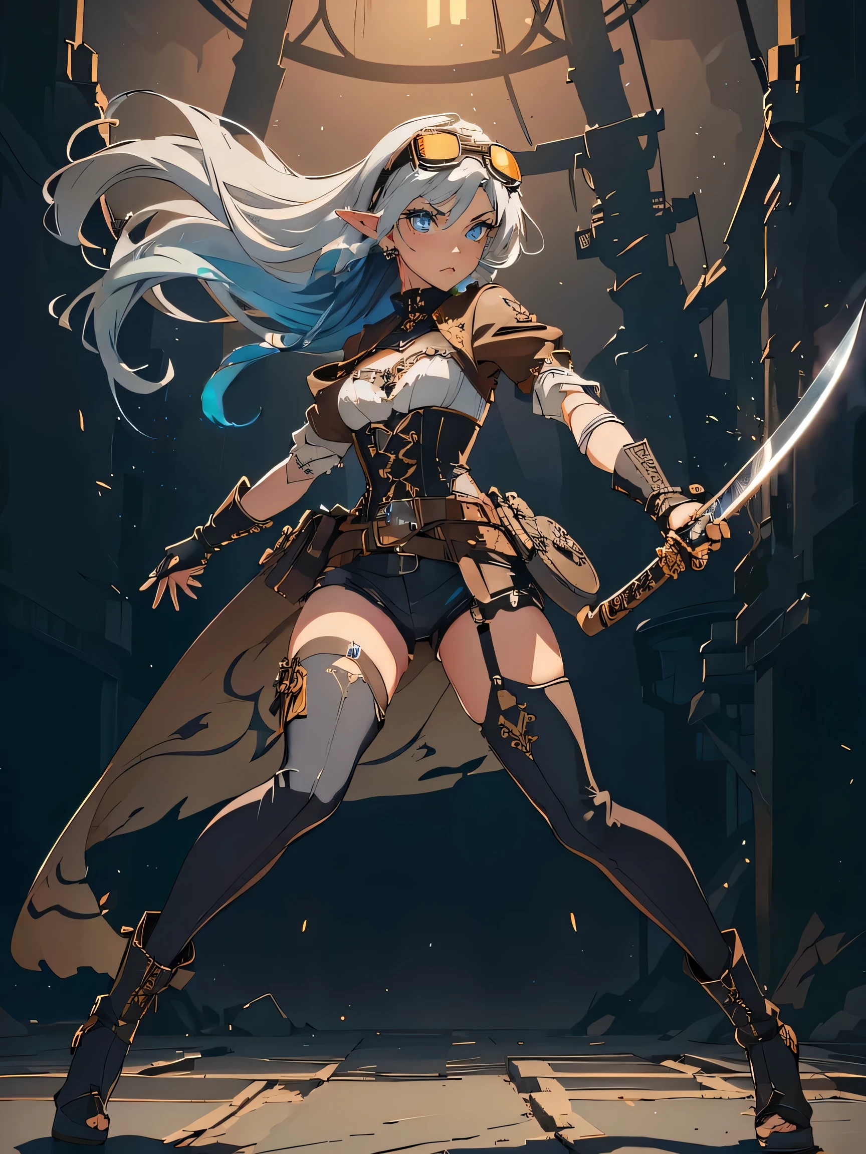 blue hair,
