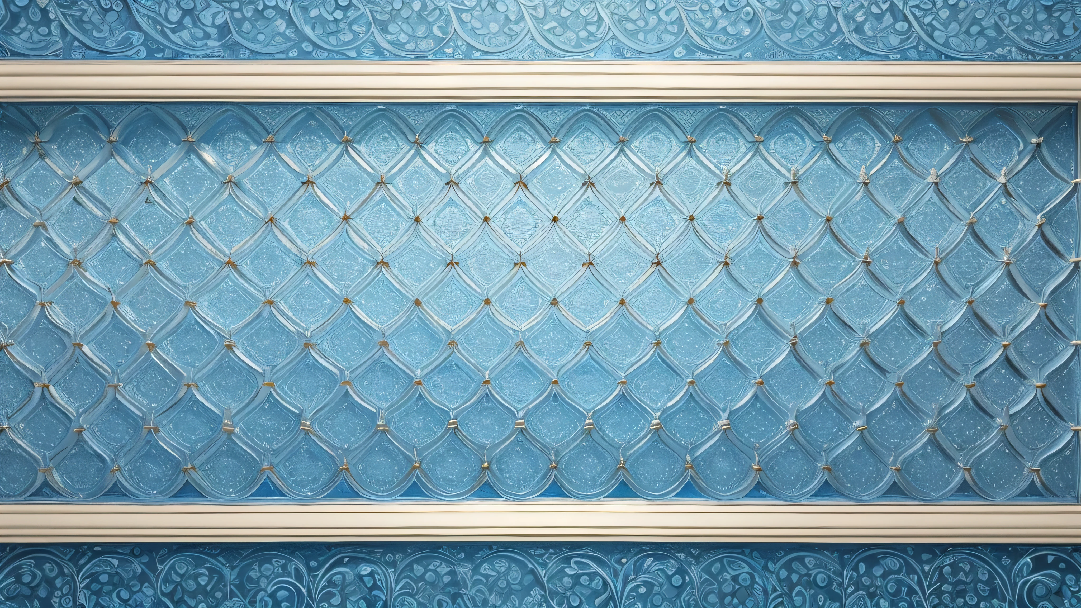 Extremely gorgeous and exquisite pearl water pattern decorative border，light blue white background，best quality，extremely complex，masterpiece，Complete clarity, no light and shadow