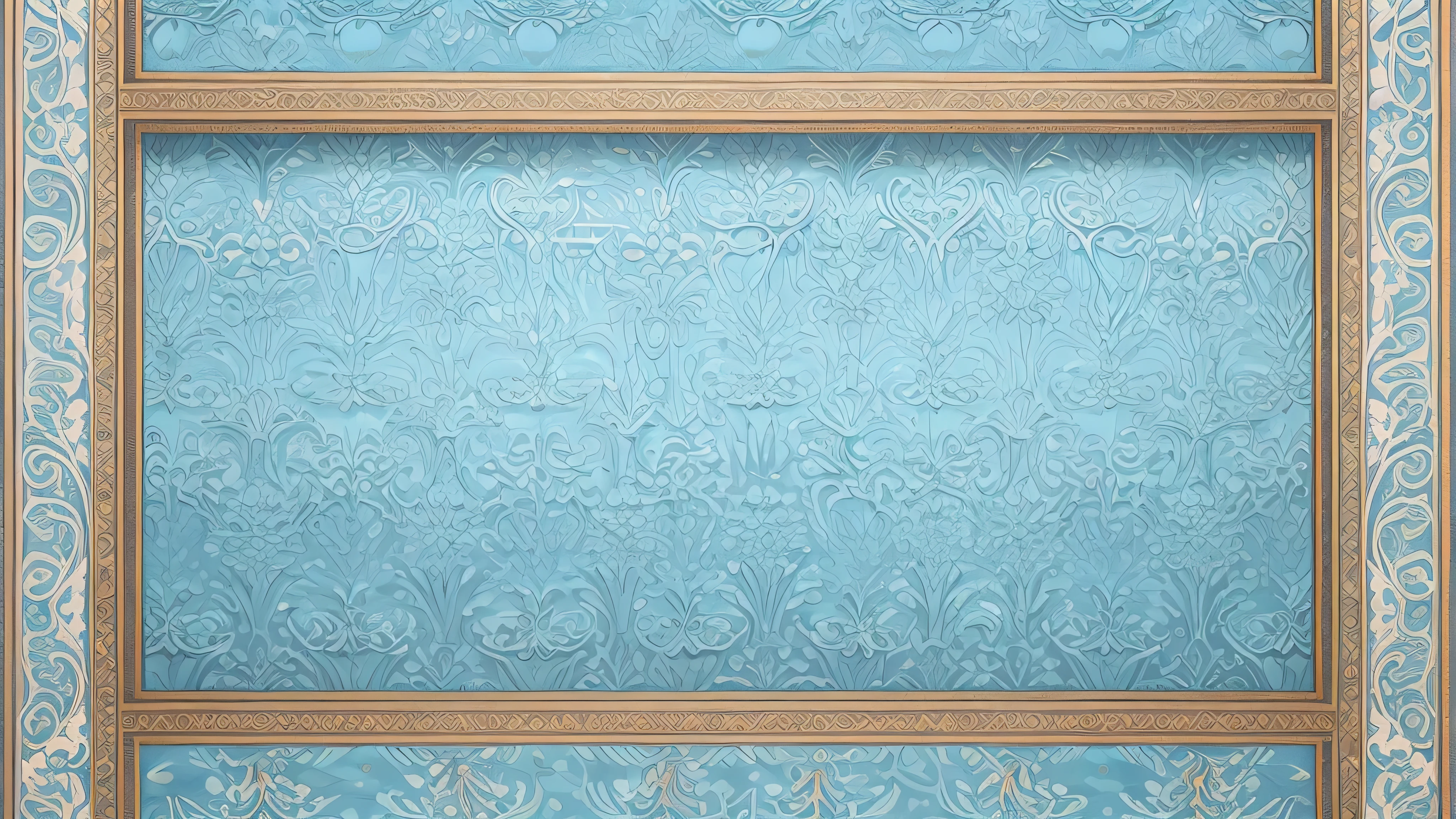 Extremely gorgeous and exquisite pearl water pattern decorative border，light blue white background，best quality，extremely complex，masterpiece，Complete clarity, no light and shadow