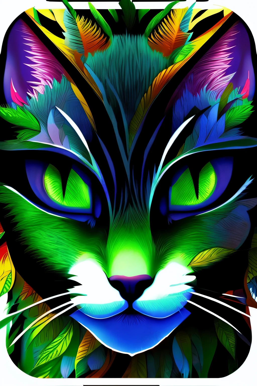 ganja、Cat、psychedelic、high resolution、icon、Top picture、