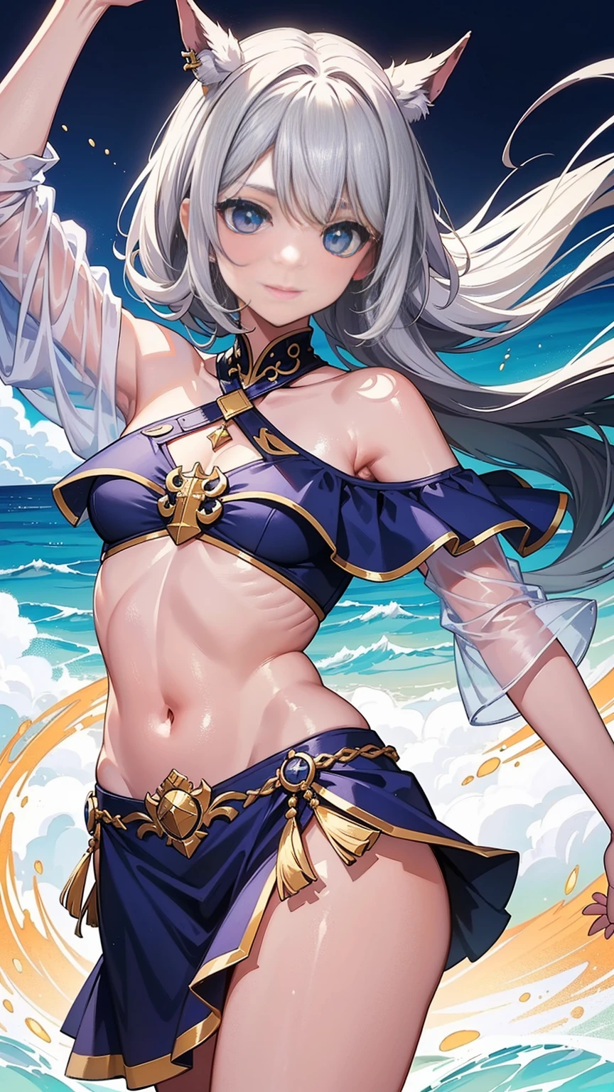 8k, A high resolution, ultra detalhado, (obra de arte:1.4), melhor qualidade, simetric body, Um belo Garu de 18 anos, (melhorar:1.4), (Camisa cropped de renda branca e saia preta curta:1.4), Bonitinho, Sozinho, Cabelo longo, (cabelo dourado escuro:1.4), penteado de rabo de cavalo, olhos azuis, efeito de brilho, Olho Fino, rosto detalhado, sorriso provocador, ver o visualizador, Smile at the audience, inclinando-se para frente, olhar dominante, provocando, (olhar sedutor:1.4), seios grandes, sol, luz de aro, sala de aula (pose sexy:1.4)Parte superior do corpo nua,Parte inferior do corpo nua,Expose liquid milk