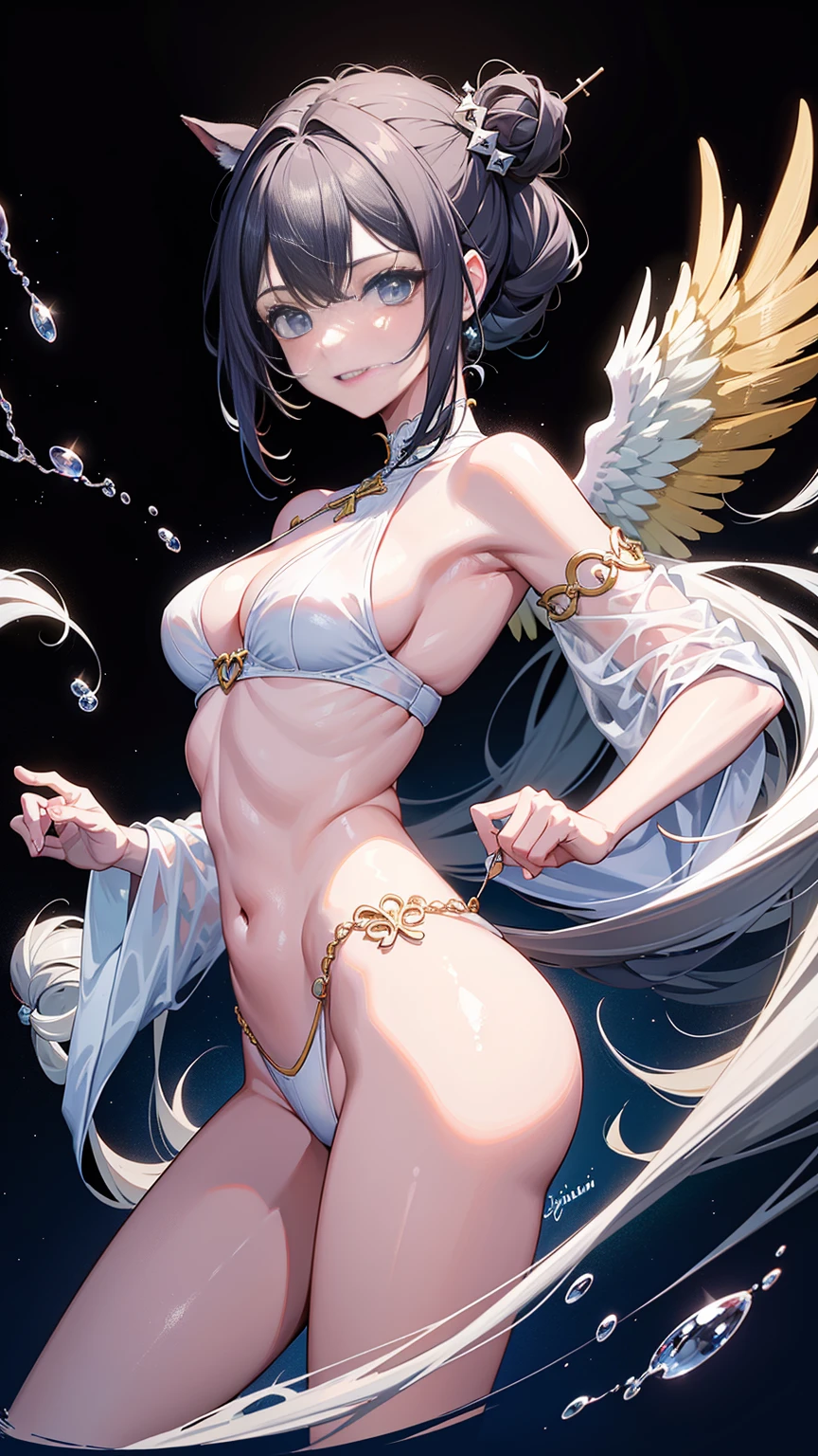 8k, A high resolution, ultra detalhado, (obra de arte:1.4), melhor qualidade, simetric body, Um belo Garu de 18 anos, (melhorar:1.4), (Camisa cropped de renda branca e saia preta curta:1.4), Bonitinho, Sozinho, Cabelo longo, (cabelo dourado escuro:1.4), penteado de rabo de cavalo, olhos azuis, efeito de brilho, Olho Fino, rosto detalhado, sorriso provocador, ver o visualizador, Smile at the audience, inclinando-se para frente, olhar dominante, provocando, (olhar sedutor:1.4), seios grandes, sol, luz de aro, sala de aula (pose sexy:1.4)Parte superior do corpo nua,Parte inferior do corpo nua,Expose liquid milk