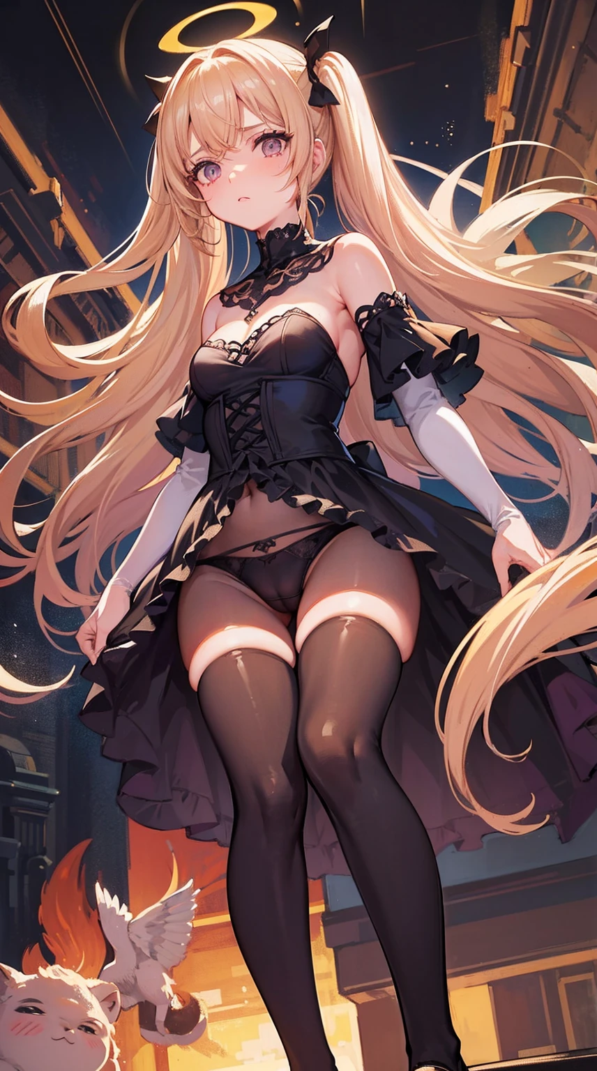 obra de arte, melhor qualidade, realista, photorealista, great lighting, ultra-detalhado, dynamic angle, rosto perfeito, (Bright lighting:1.2),lindos olhos detalhados, Rosto extremamente detalhado, perfect lighting,
1 garota, cabelo twintail preto, Copos, roupas prestes a sair,
Gothic ta Costume, babados, saia, meias, sapatos de salto alto,
Composition looking up from below, sala de aula, Straddle uma cadeira, M perna, lift up one's saia,
suado, corpo molhado, Umbigo para fora, coxas para fora, butt, peito grande, magro, delgado, translucent body, transparente, embarrassed expression, corar, ((calcinha branca, camel toe)),