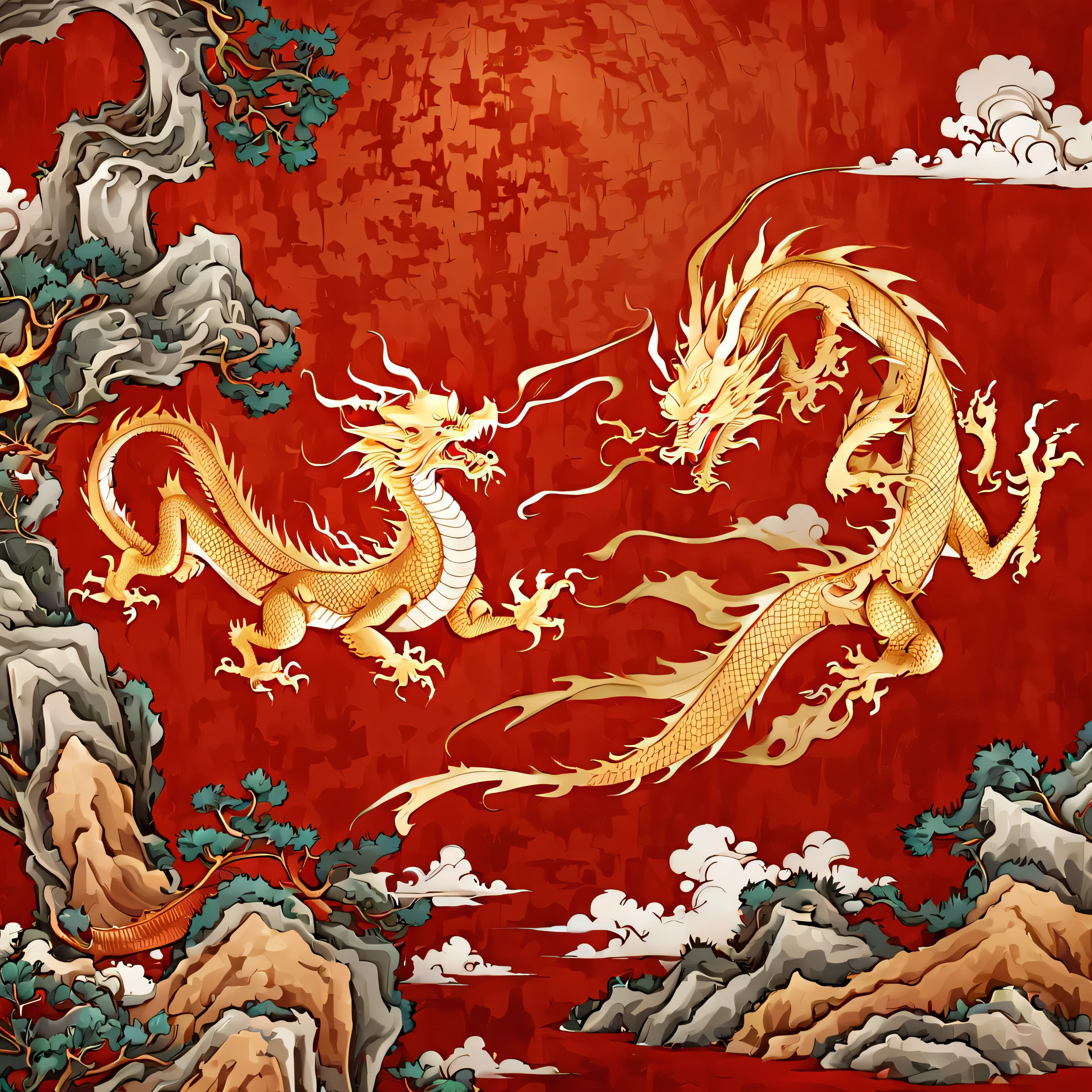 un gros plan d'un fond rouge avec un dragon dessus, smooth dragon chinois, dragon chinois, Dragon rouge, Style chinois, dragon chinois engrave, art de dragon, fond d'écran mobile, Dragon D'ou, langage de conception de dragon, a Dragon rouge, fond d'écran mobile, dragon chinois concept art, fond d'écran de téléphone, très longtemps, dragon en arrière-plan, dragon 3d en soie de Chine, Chinois traditionnel