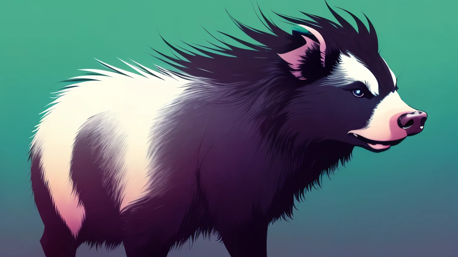 Skunk And boar animal hybrid