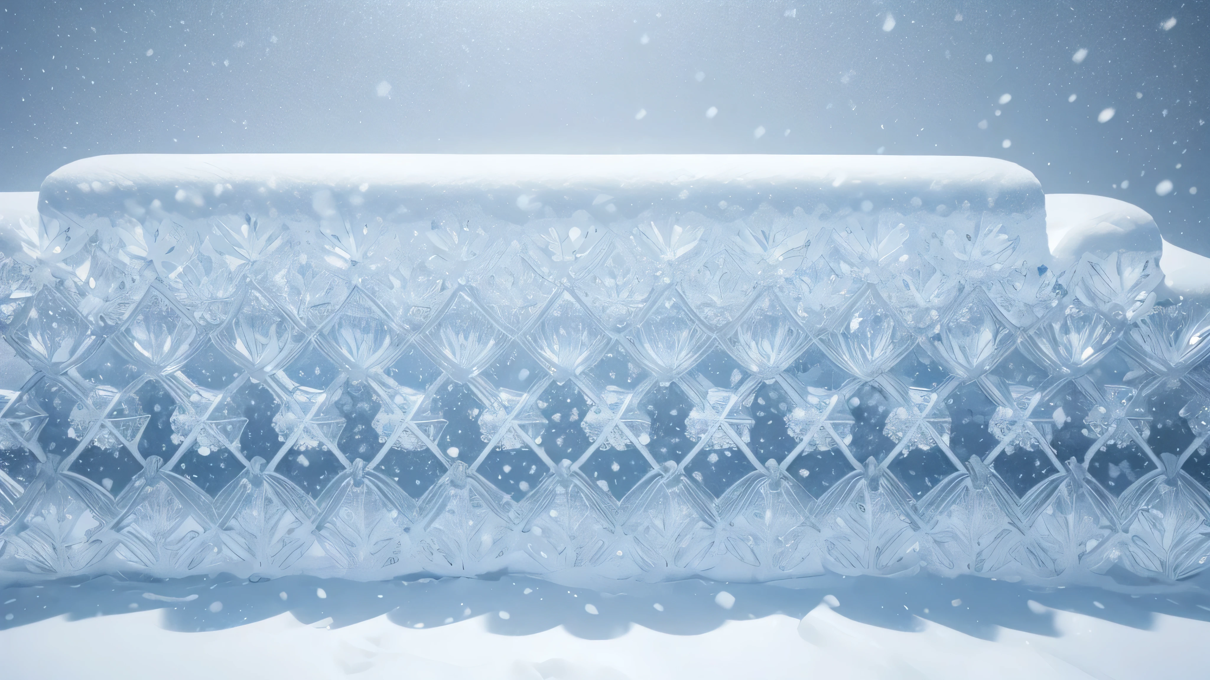 Extremely gorgeous and exquisite snow crystal ice pattern decorative border,light blue white background,best quality,extremely complex,masterpiece,Fully clear plane with no light and shadow