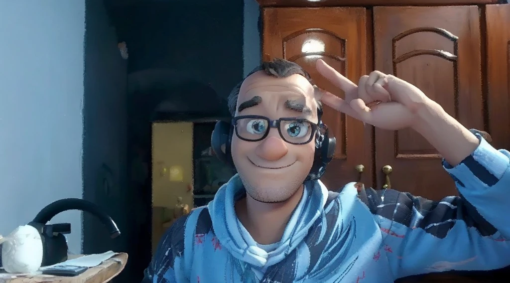 UM HOMEM PARDO ESTILO DISNEY PIXAR , ALTA QUALIDADE, MELHOR QUALIDADE