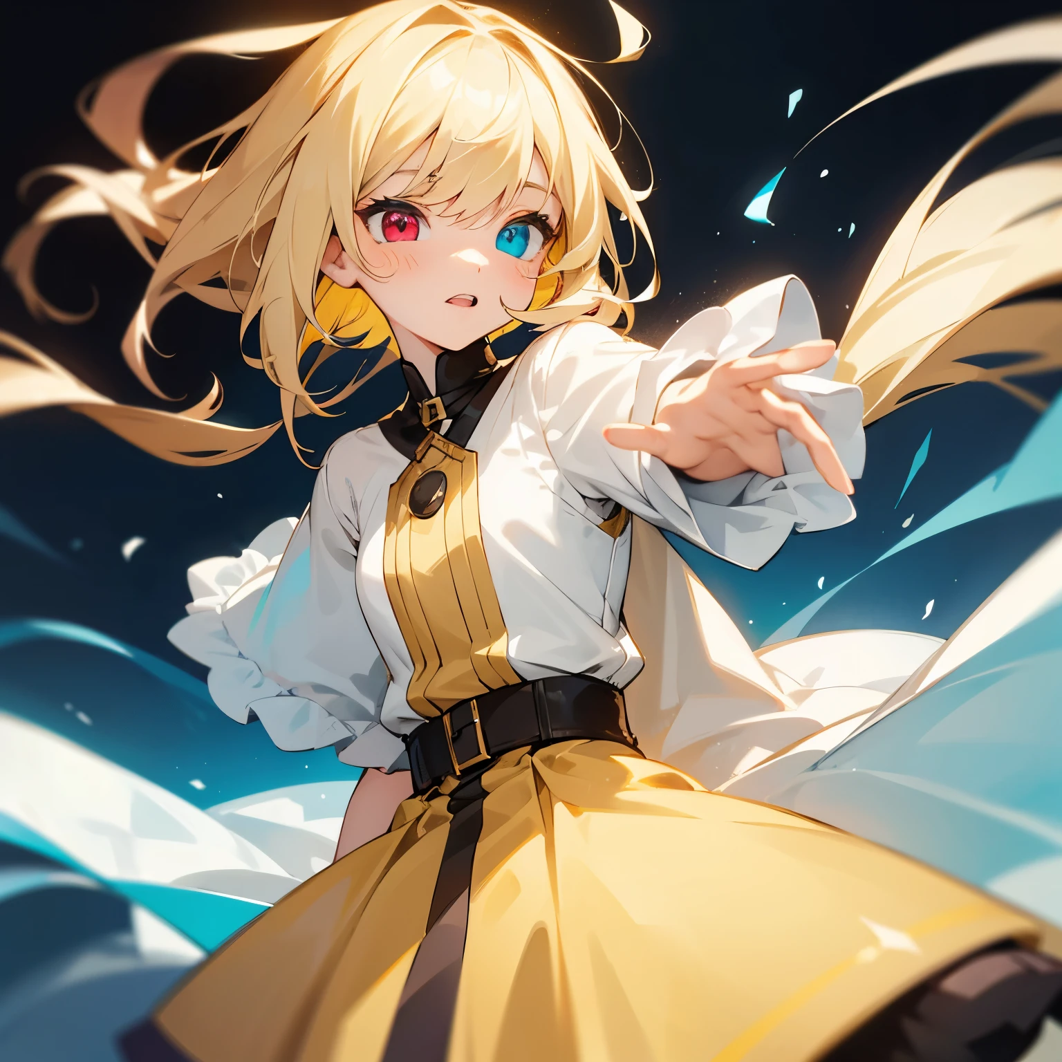 smile, Blood_Skelter, bright eyes, 1girl, uzumaki naruto, blonde hair, yellow clothing, fighting, fighting, battle damage, solo, torn clothes, straight look, very detailed, anime, hd, masterpiece, drawing, 8k, professional, symmetrical, (detailed eyes, iris of eyes:0.5), (looking at camera:0.8), blue eyes, yellow hair, sparks, rays, detailed iris, sparkle eyes, star in eyes, enchanting blue eyes, (multicolored eyes), (blonde hair:1.3), (floating hair:1.3), (hair between eyes), (hair over one eye:1.3), (floating hair:1.3)