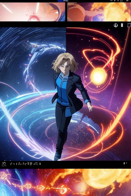 Image of a plane passing through circular lights, Energy Man Epic Animation, Screenshot of the 2012 animation, 2 0 1 9 animation screenshots, Animation movie screenshots, The Thirteenth Doctor Reborn, time vortex in the background, Enter the quantum wormhole, screenshot from the anime film, evil twisted energy, anime screenshot