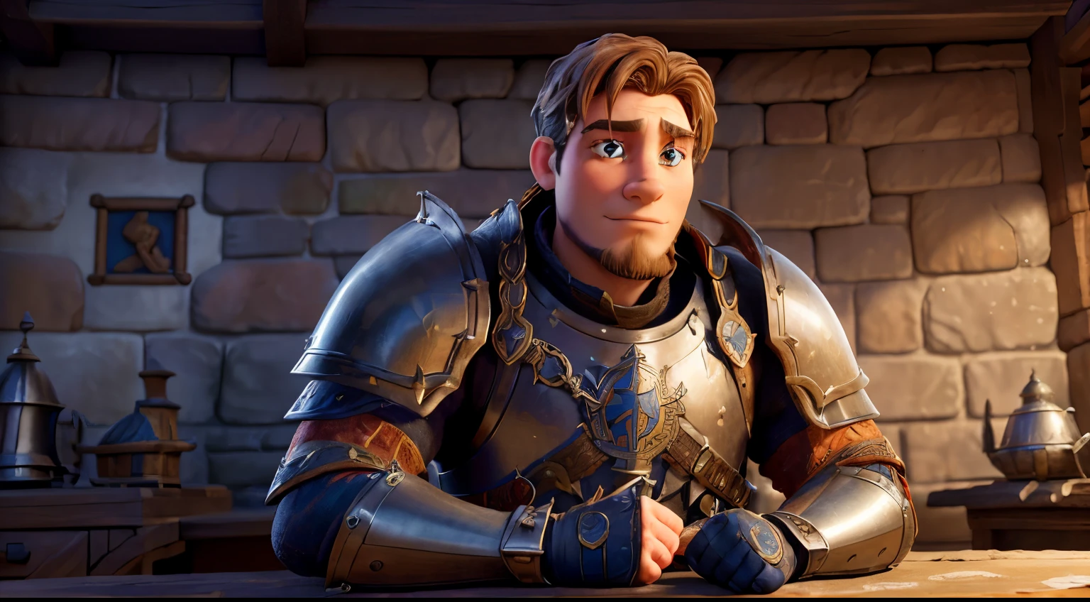 best quality,4k,8k,highres,masterpiece:1.2), (realistic,photorealistic,photo-realistic:1.37), standing behind the walls of a castle battlement, detailed armor, shining armor, confident pose, powerful stance, sharp eyes, proud expression, ancient medieval knight, historical character, epic, heroic atmosphere, illuminated by sunlight, dramatic lighting, vibrant colors, intricate details, battle-ready, medieval warrior, elegant knight, majestic presence, chivalrous demeanor, chainmail armor, polished, authentic depiction, aged battle scars, ancient flag flying high, medieval landscapes, stoic personality, honorable knight, decorated breastplate, knight templar's cross.