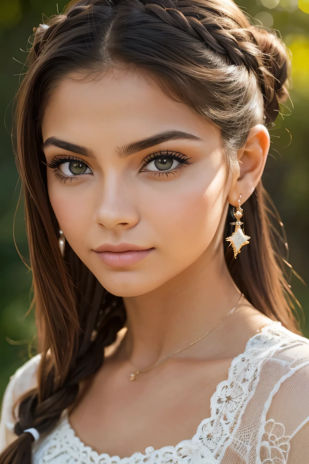 (8k, 4k, La mejor calidad, Altas Resoluciones, ultra high resolution:1.1), (Obra maestra, realista, photo-realista:1.1), 1girl, cara, primer plano, Coletas, Trenzas , cabello rubio, ojos negros, pechuga de lipig rojo)), (Gran escote), (caderas grandes y cuvy), (cintura estrecha ) (Mirando al espectador:2), Cabello absurdamente largo, long eyelashes, sombra de ojos, small cara, ojos grandes,hombros desnudos, alto contraste,Ultra High Definition, Detalles destacados, 8k, Blush cara, attractive collarbone, Hombros sexys, Mejillas sonrojadas, Nikon Z9, Lente de 30 mm, sharp focused cara, f/4, ISO 200, Obturador 1/, Luz de belleza, Plano medio, .RAW ,Intrincadamente detallado, award-winning photography, buen contraste, Alta nitidez, facial symmetry, Bokeh, Ultra detallado