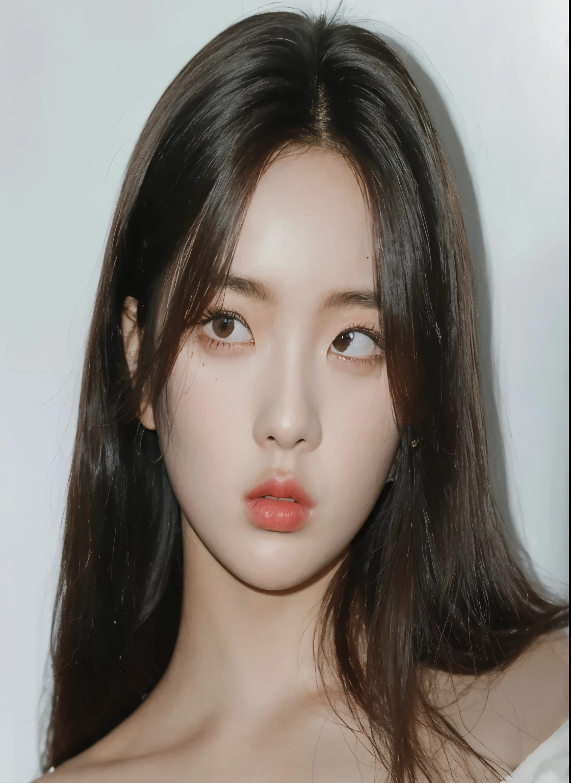 Asian woman with long black hair and a white blouse, retrato de jisoo rosa negro, jisoo de blackpink, Jisoo de Blackpink, portrait of jossi de blackpink, jennie rosa negro, jossi de blackpink, aparcar desde-min, korean symmetrical face, lee ji - eun, lee ji-eun, heonhwa choe, Jinyoung Shin, rasgos de la cara coreana