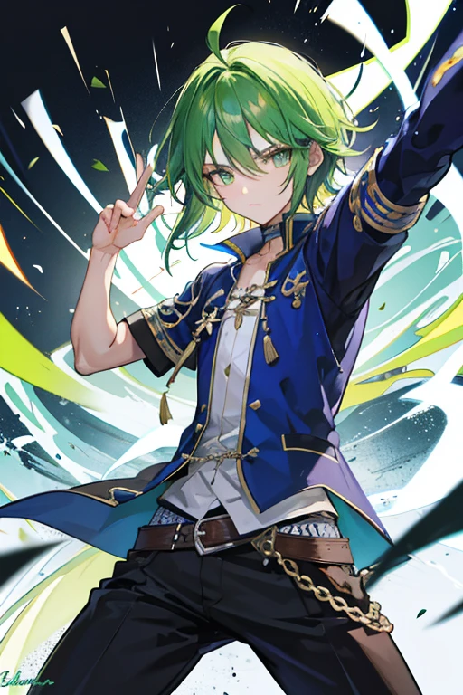 espada, cabelo loiro, adolescente, olhos verdes claro