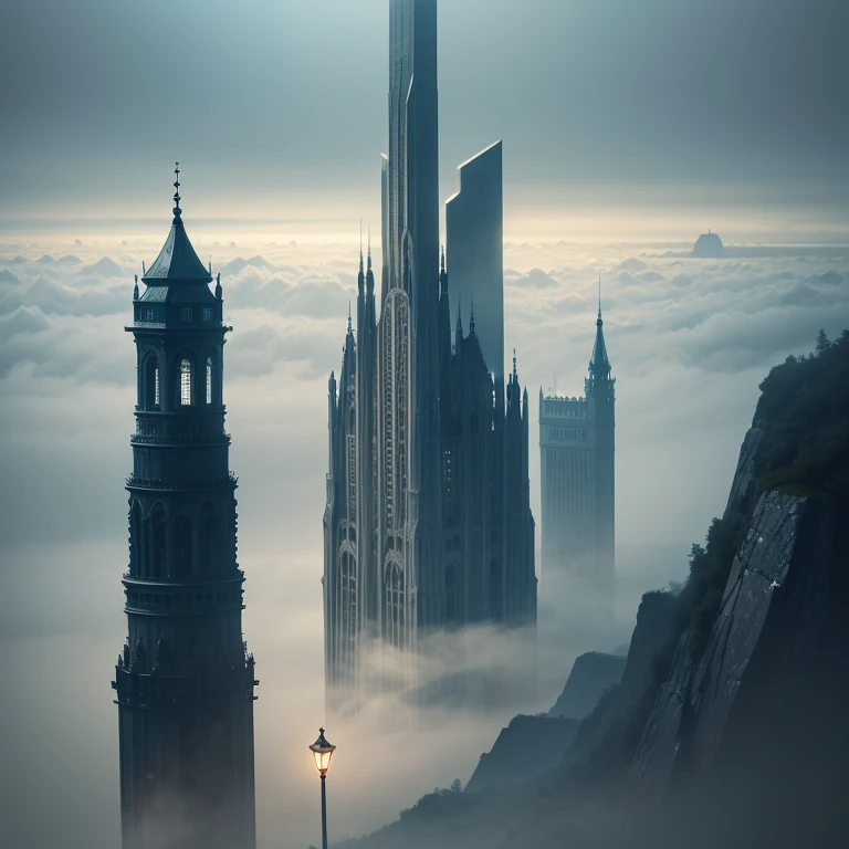 mystic city in a mist