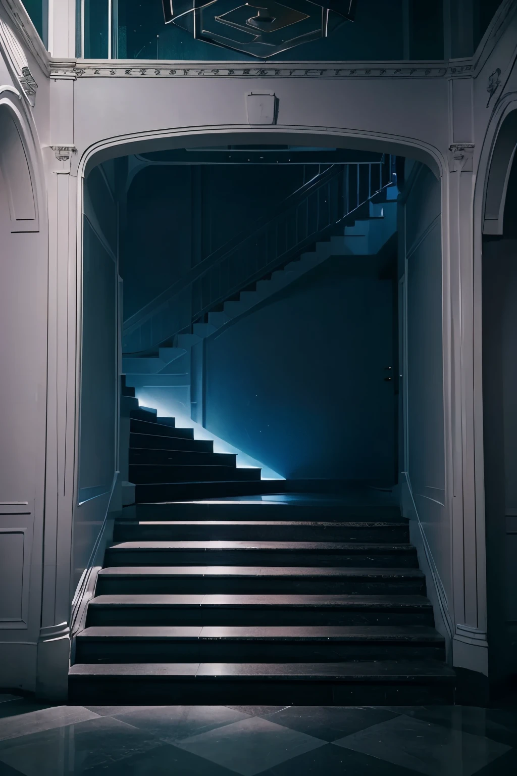 a set of stairs, stairway to heaven, dreamy sequence, blurry and dreamy illustration, vaporwave lighting style, stairs, blurred and dreamy illustration entrance to ethereal realm, dreamy door
