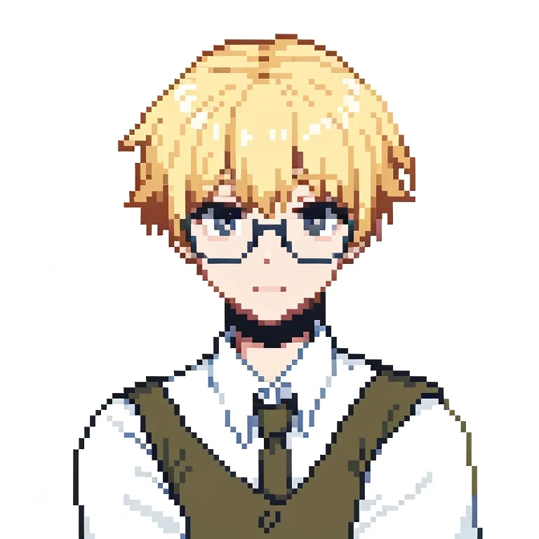 high quality, black eyes, eyeglasses