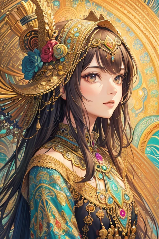 (masterpiece, highest quality, highest quality, official art, beautiful and aesthetic:1.2), (1 girl), very detailed,(fractal art:1.3),colorful,most detailed