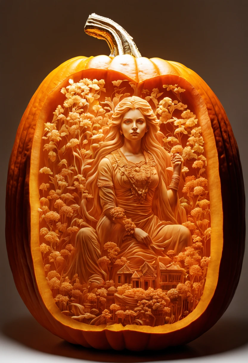 double exposure, Pumpkin Carving, 8k resolution, hyperdetailed, natural lighting, masterpiece, perfect, magnificent, stunning