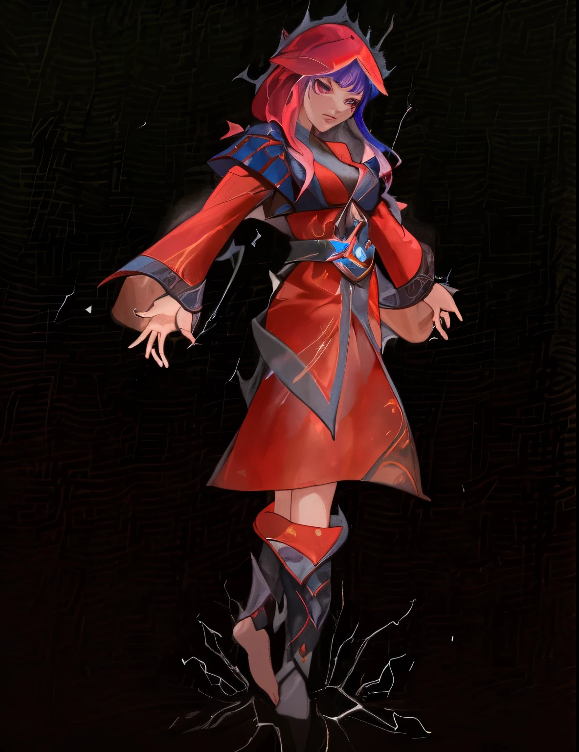 A skilled sorceress with control over the elements. Elena wears flowing robes adorned with arcane symbols and wields a staff that crackles with lightning. She can summon storms, unleash devastating spells, and manipulate the battlefield.