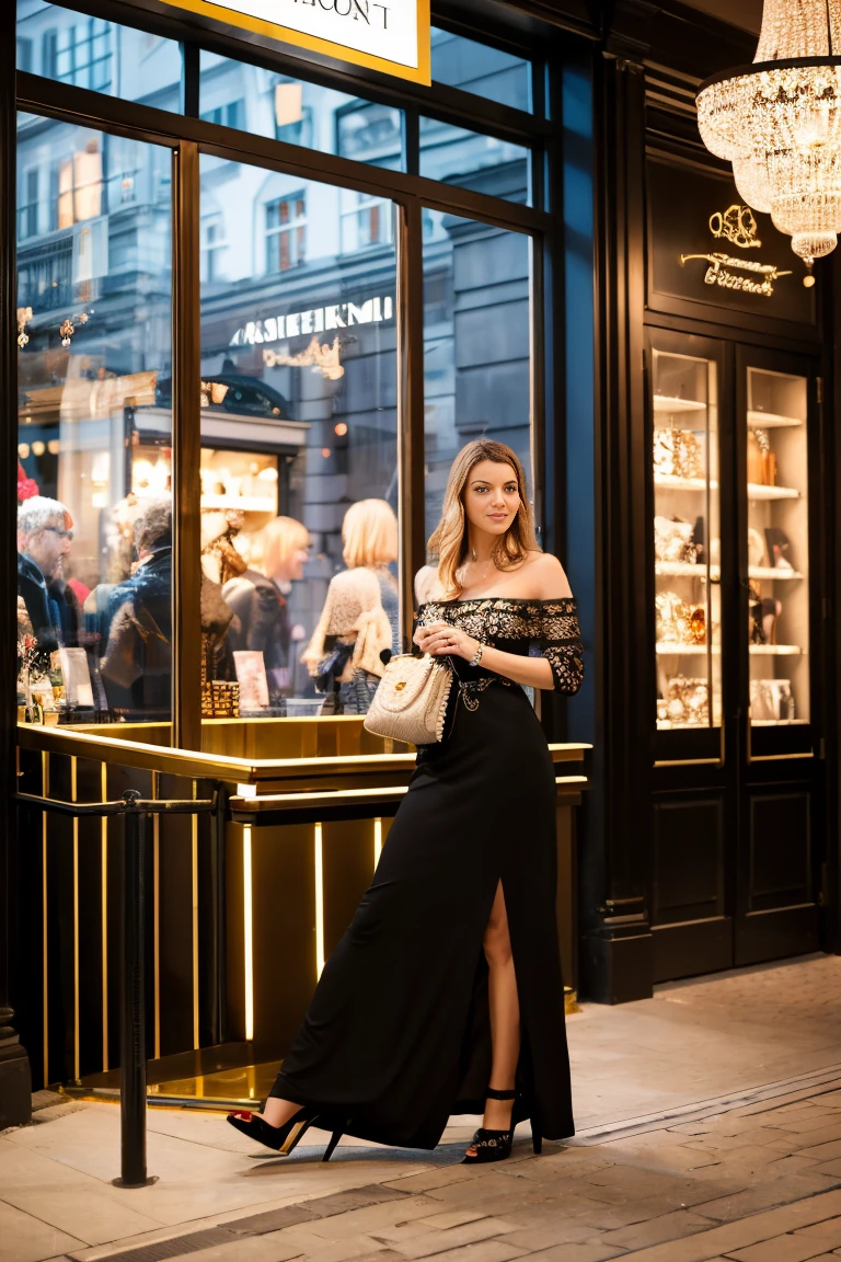 Beautiful girl,Einkaufszentrum,Illustration,lebendige Farben,ultradetailliert,Fachmann,Studiobeleuchtung,Dior-Boutique,detaillierte Augen und Gesicht,lockiges langes Haar,Stilvolles Outfit,modische Accessoires,bright and spacious environment,Moderne Architektur,High-Fashion-Einkaufserlebnis,Shopping bags,Fenster zeigt,gehobene Marken,Luxurious atmosphere,Selbstbewusste und elegante Haltung, helle und lebendige Farben,beautifully decorated shop windows,Kosmetiktheken,endlose Regale mit Designerklamotten,schimmernde Kronleuchter,full of stylish shoppers,Reflection of lights on polished floors,Akribische Liebe zum Detail,Exquisites Make-up,anmutige Schritte,modische Trends,exquisite pieces of jewelry,glamorous atmosphere,Markenlogo,exklusive VIP-Lounge,Stilvolle Schaufensterpuppen,neueste Kollektion,Display rack full of designer shoes and handbags,Fachmann models showcasing outfits,verzaubert vom Luxus,schimmernde Make-up-Theken,funkelnde Luxusuhren,enchanted by the beauty,Erlebnis auf dem roten Teppich,Stilvoll gestaltete Umkleidekabinen,crowded escalators and elevators,Promi-Sichtungen