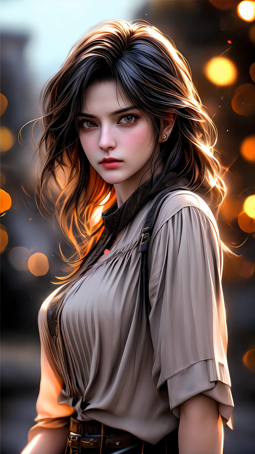 (a western woman in tight blouse holdings a gun brave posing background western town battle art),(cinematic) ,anime,4K , realistic,(vivid colors:1.1), (sharp focus:1.1), (photorealistic:1.37), (HDR:1.1), (ultra-fine painting:1.1), (physically-based rendering:1.1), (extreme detail description:1.1), (professional:1.1), (bokeh:1.1), (portraits:1.1), (landscape:1.1), western-style, (studio lighting:1.1), (horror:0.9), (sci-fi:0.9)
