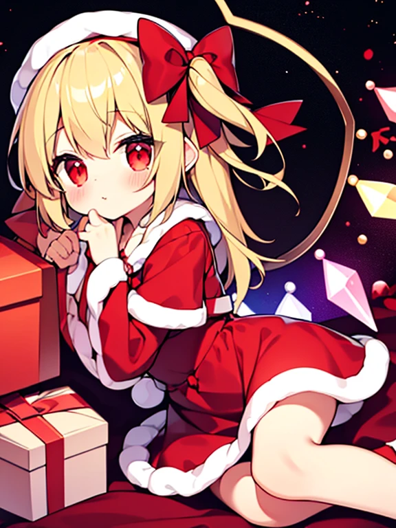 best quality、Flandre Scarlet、cute、Loli、santa costume